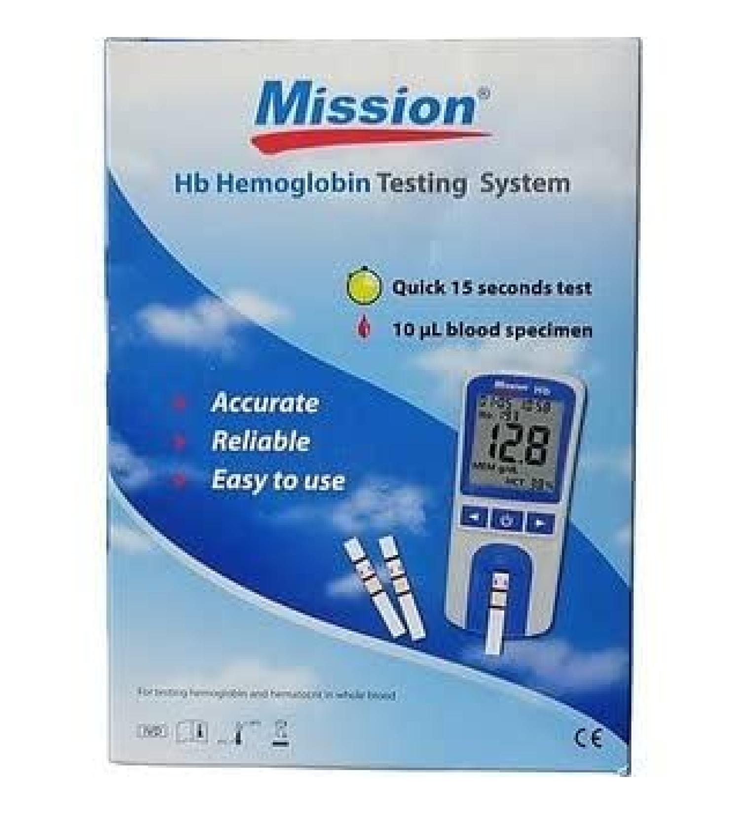 Buy Mission HB Blood Glucometer with 10 Strips - Accurate & Reliable Blood Sugar Monitoring for Optimal Health - Buy Online on GoSupps.com