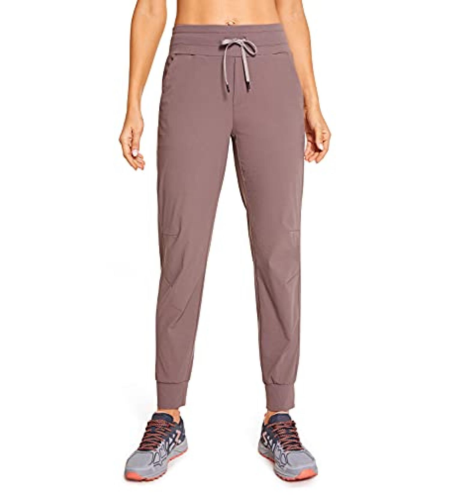CRZ YOGA Women's Athletic High Waisted Joggers 27.5 - Lightweight Hiking Pants, Mauve, Large - Buy Online on GoSupps.com