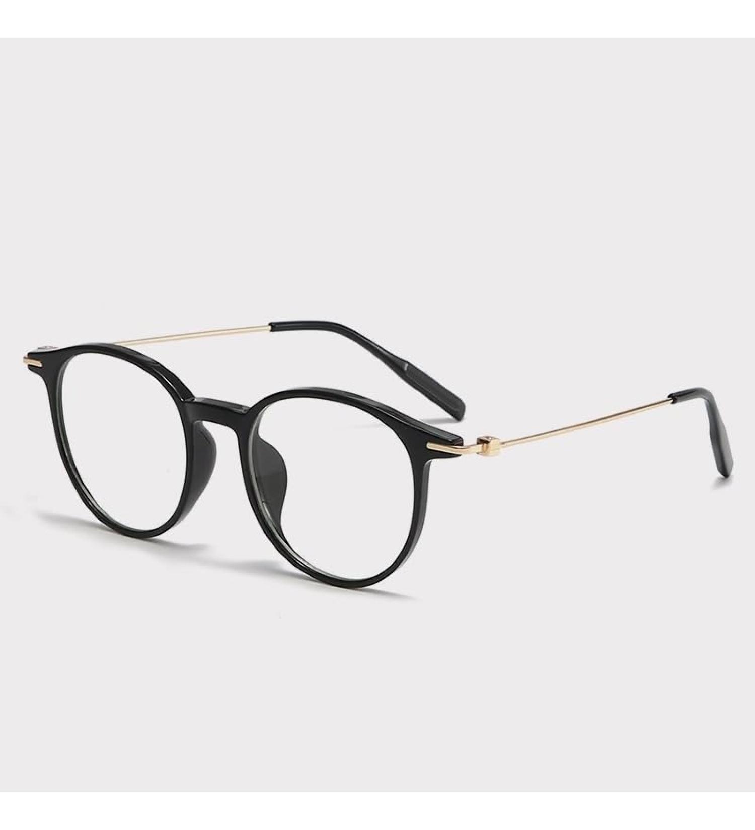Round Blue Light Blocking TR Frame Reading Glasses - Large Computer Readers for Fatigue Relief +150 - Stylish Black - Buy Online on GoSupps.com
