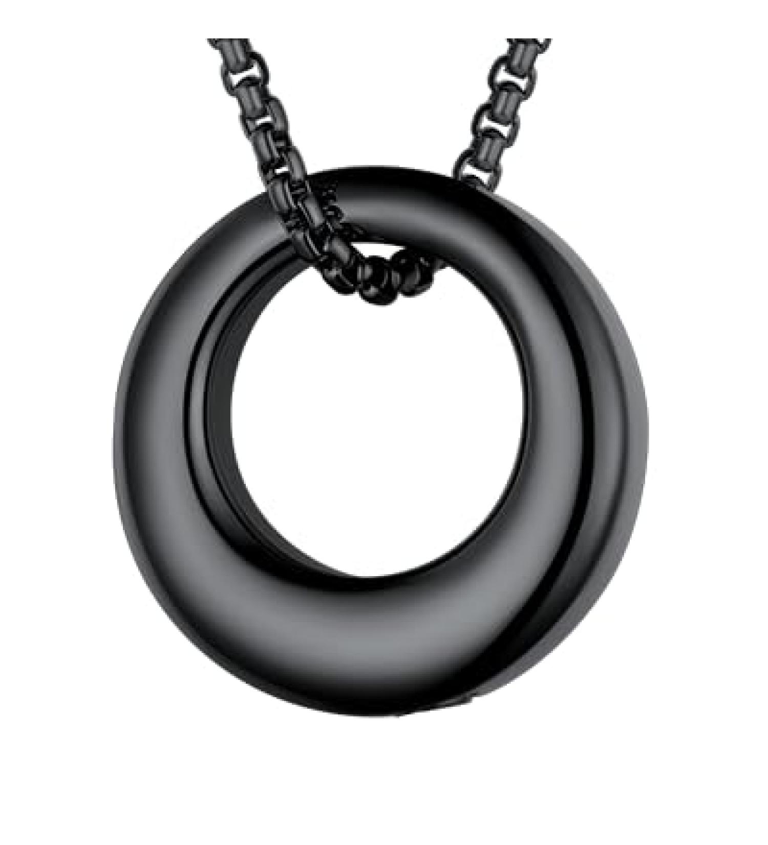 U7 Women's Cremation Urn Necklace | Celtic Knot Dog Feet Wings Crucifix | Stainless Steel Pendant for Ashes | Black Cylinder Chain Jewelry - Buy Online on GoSupps.com