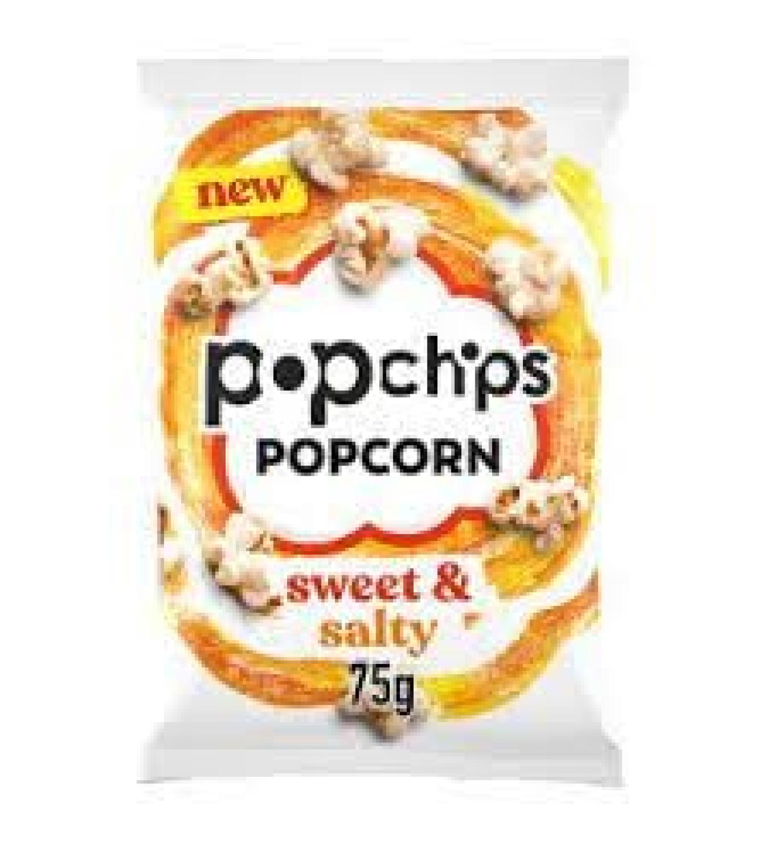 Popchips Popcorn Snack Sweet & Salty Flavour 75g Bags (16 Bags x 75g)