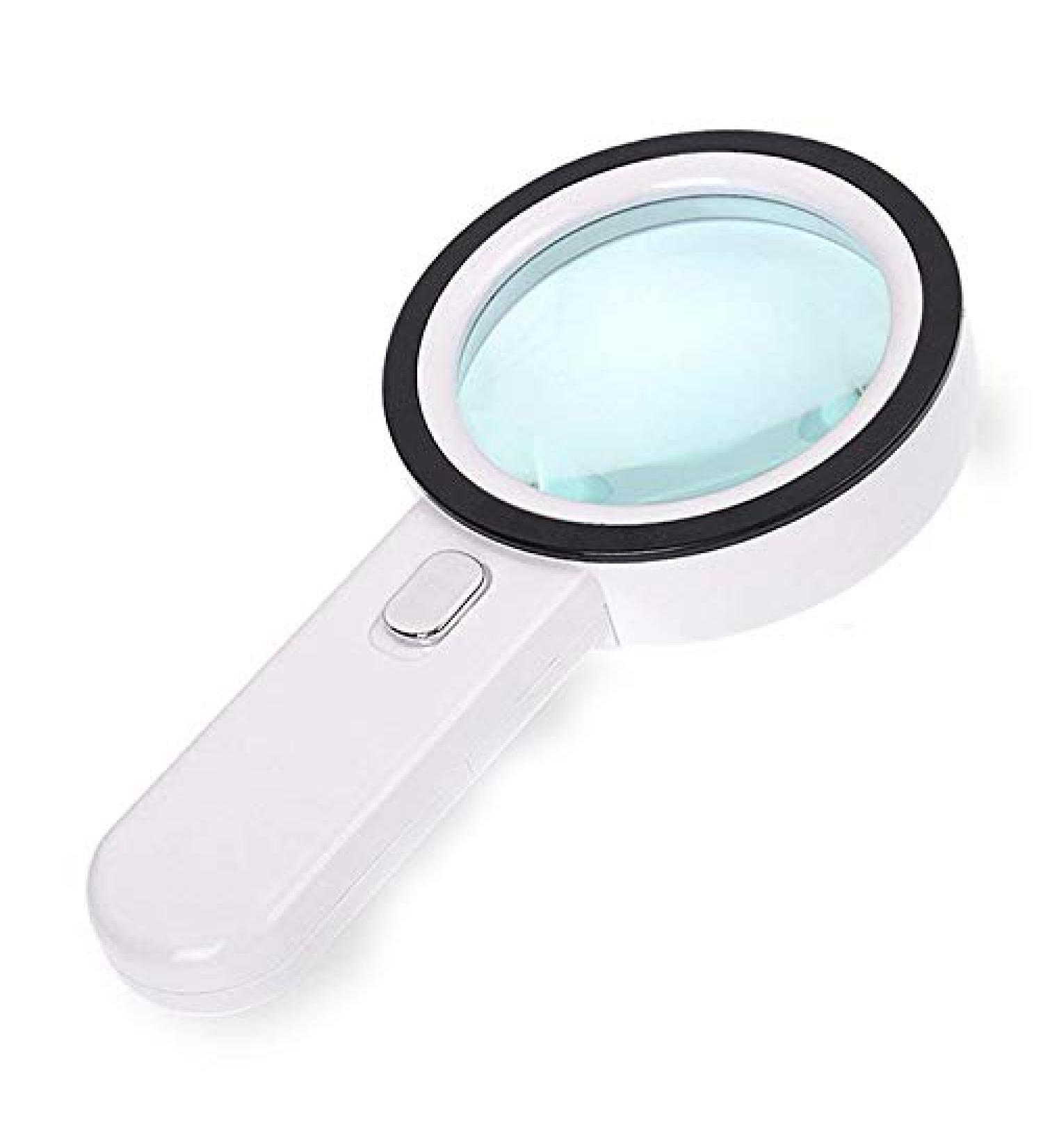 ecaqlin Magnifying Glass 20X Large Magnifier with Light LED Illuminated Handheld Premium High Power Magnifying Glass for Reading Books Seniors Macular Degeneration Stamps - Buy Online on GoSupps.com