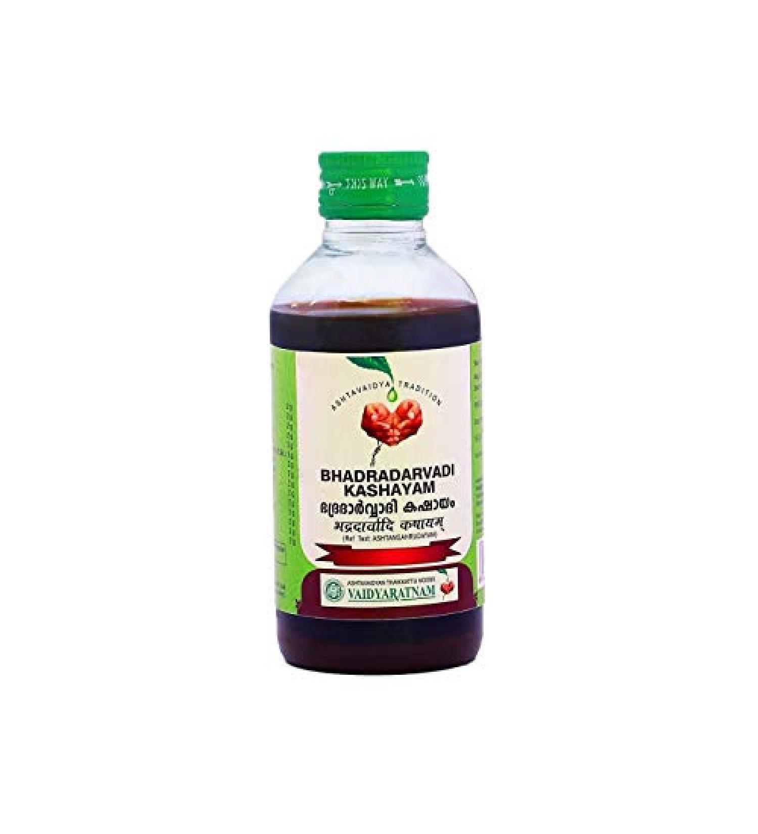 Set of 2 Vaidyaratnam Oushadhasala BHADRADARVADI KASHAYAM (200 ml) – by Venus.Exports