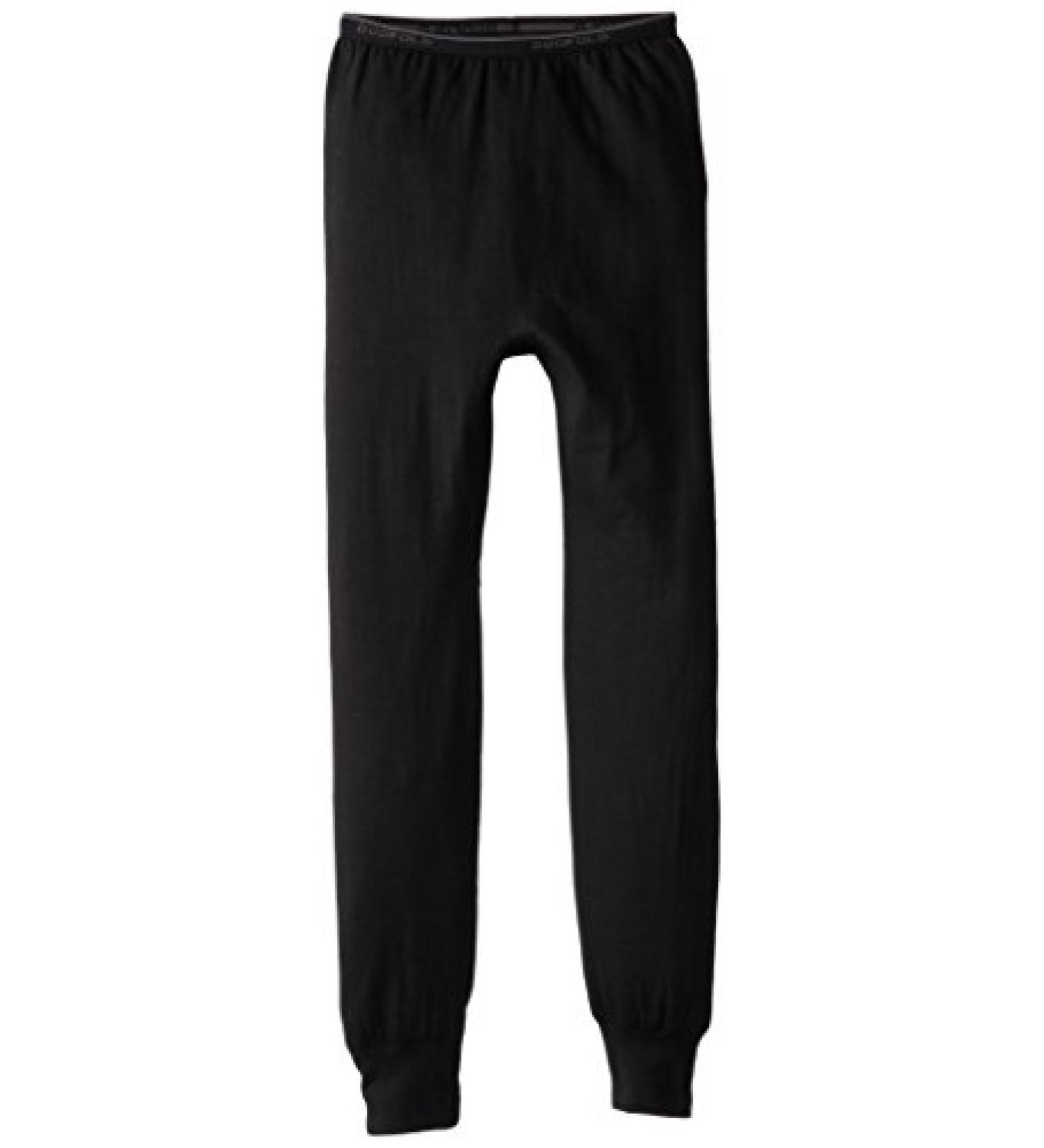 Duofold Boys Light Weight Double Layer Thermal Pant Large Black