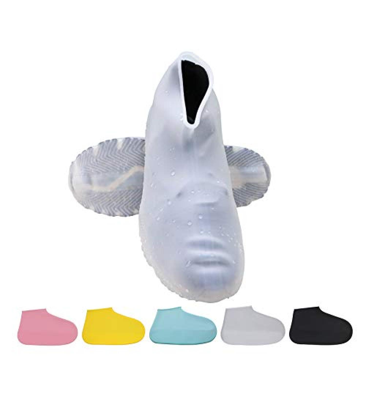 Durui Silicone Waterproof Shoes Cover - White Large | Reusable No-Slip Shoe Protectors for Kids, Women, Men - Buy Online on GoSupps.com