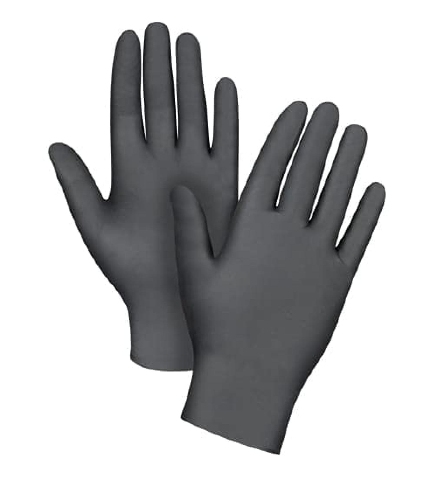 Black Nitrile Gloves - 5-MIL. 100 TOTAL GLOVES in a box. Size LARGE. One box.