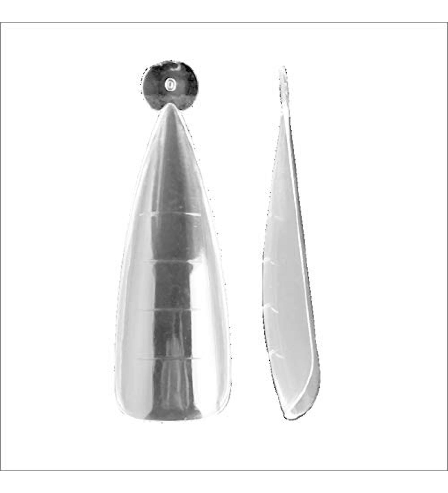 10 Stiletto Dual Tips transparent. With length guide. Extension templates for acrylic gel & acrylic. Popits. Dual5071