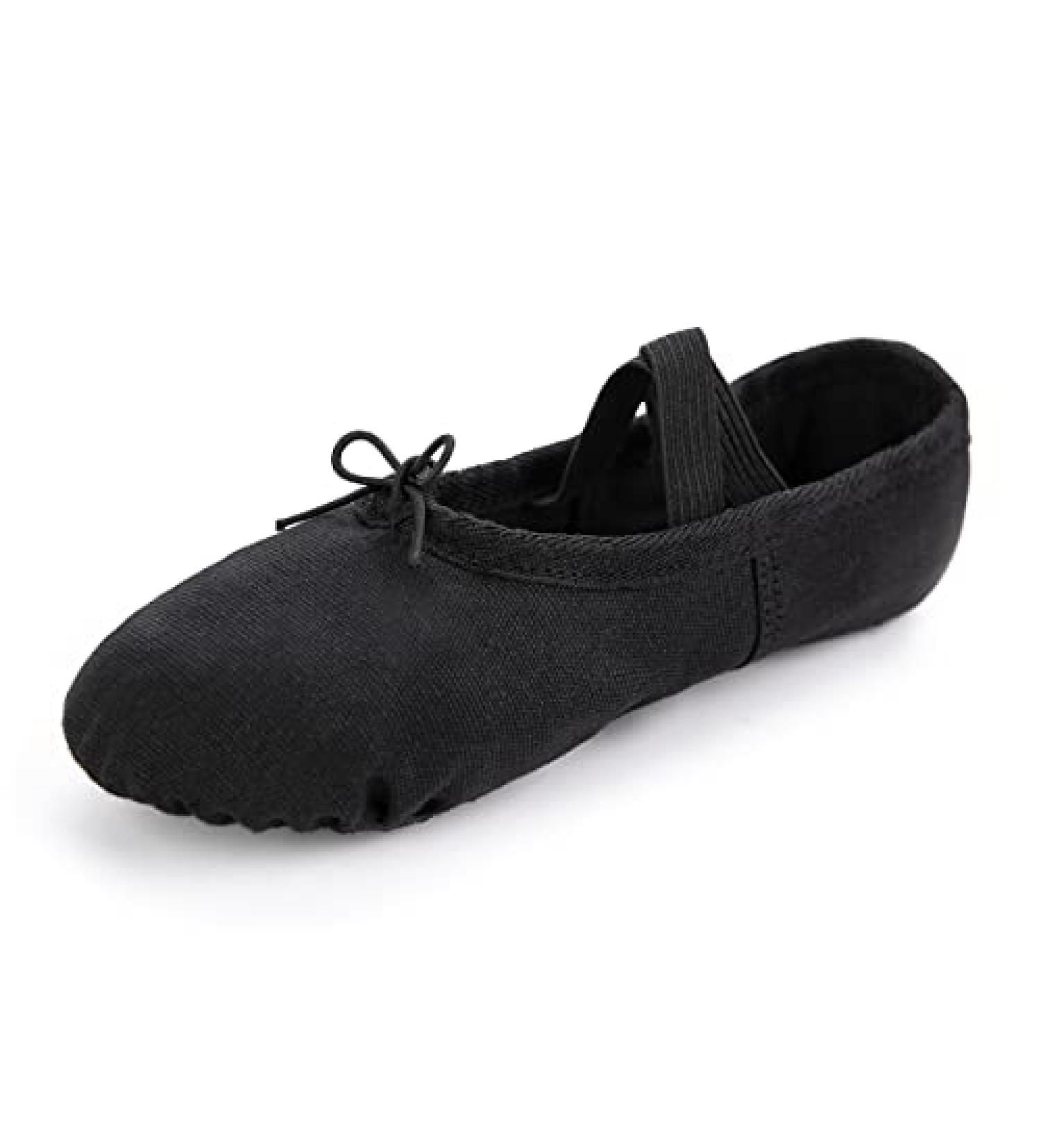 RoseMoli Canvas Ballet Slippers for Kids - Black, Split Sole Dance Shoes - Buy Online on GoSupps.com