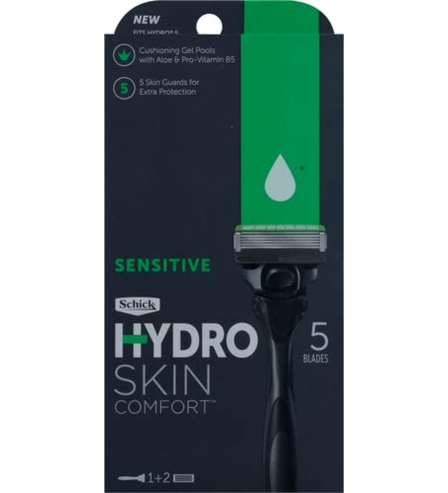 Schick Hydro Skin Comfort Sensitive Razor & 2 Refills, 1Count