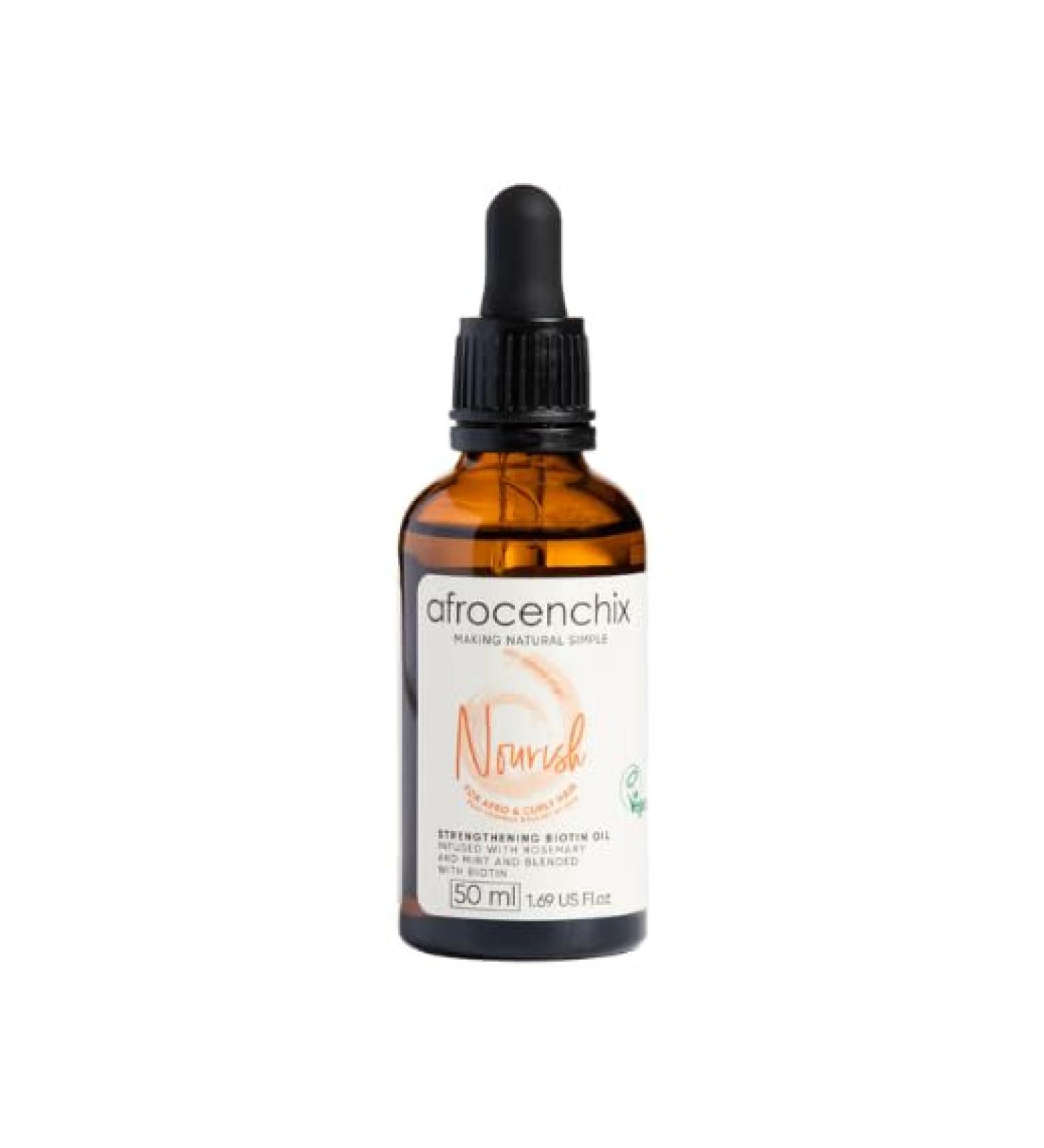 Afrocenchix Nourish - Hair Oil for Afro and Curly Hair- Blended With Jojoba and Castor Oil for hair growth Moisture locking Hair Oils 60ml - Buy Online on GoSupps.com