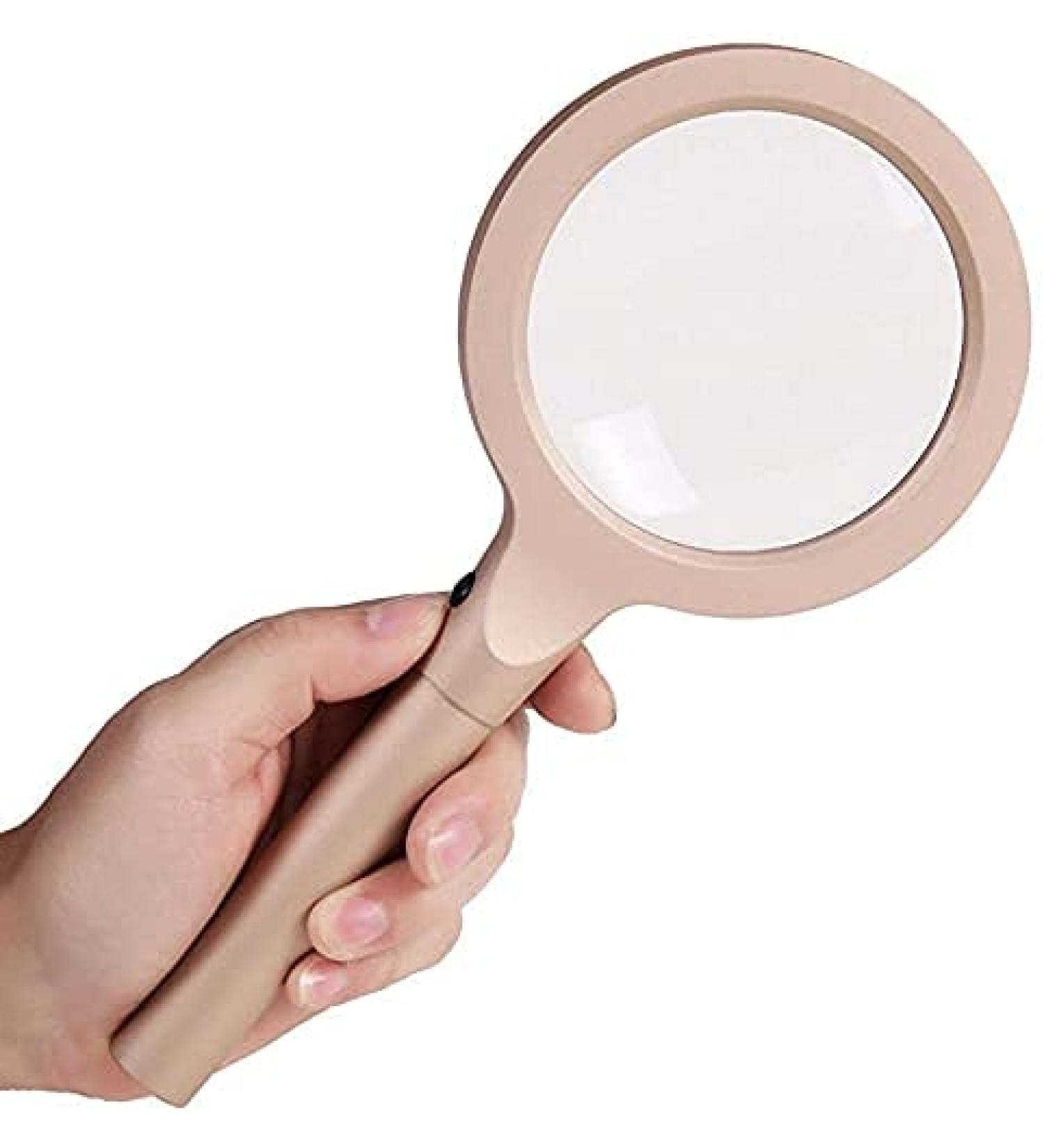 Magnifying Glass HD Magnifier 12 LED Light Children's Mirror Bimetallic Frame Handle Magnifier Handheld Glass Can Magnify 10 20 Times Magnifier - Buy Online on GoSupps.com