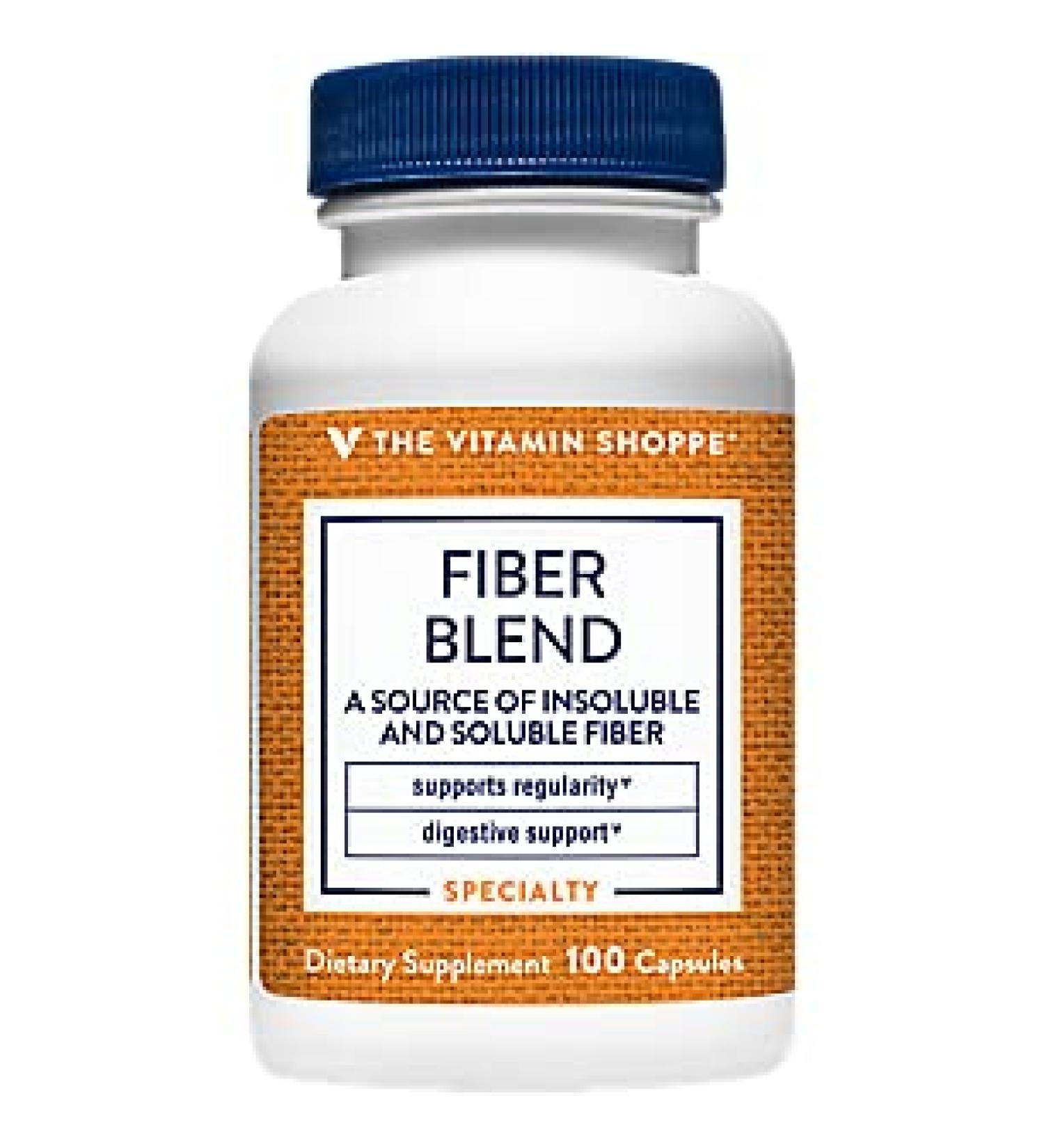 Vitamin Shoppe Fiber Blend - Digestive Health Support (100 Capsules) - Buy Online on GoSupps.com