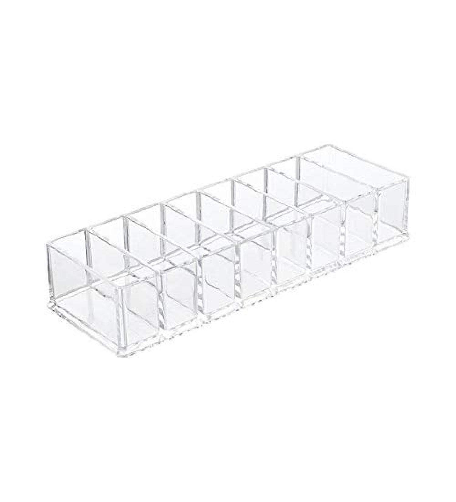 Anncus 1Pc 8 Slot Transparent Cosmetic Storage Box Acrylic Desktop Storage Box Puff Box Lipstick Eye Shadow Blush Display Stand - Buy Online on GoSupps.com