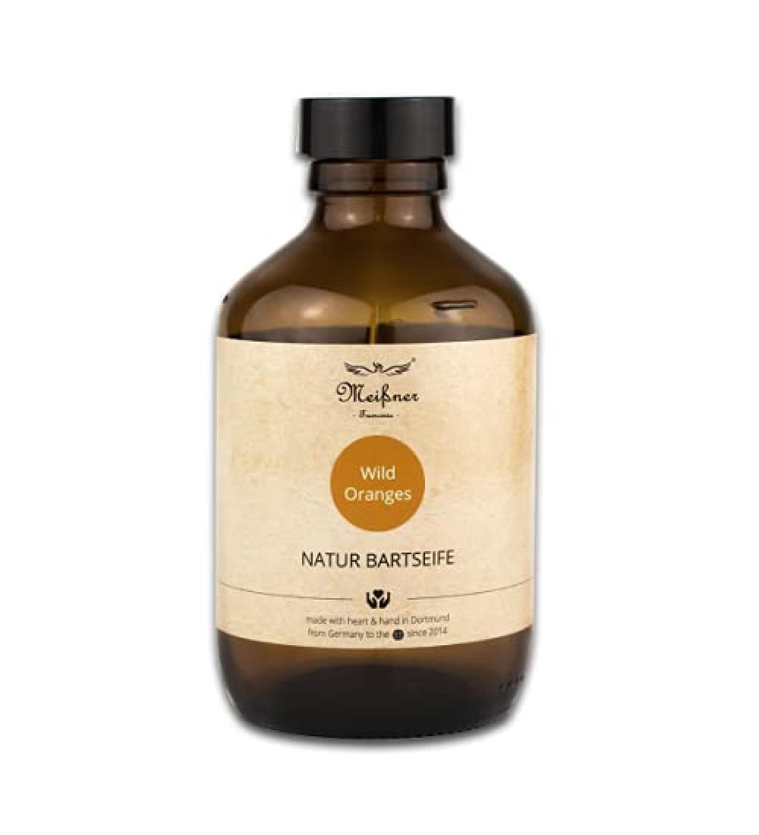 Mei ner Tremonia Natural Beard Soap - Organic Olive Oil & Coconut Oil - Wild Oranges 200ml | Premium Beard Care - Buy Online on GoSupps.com