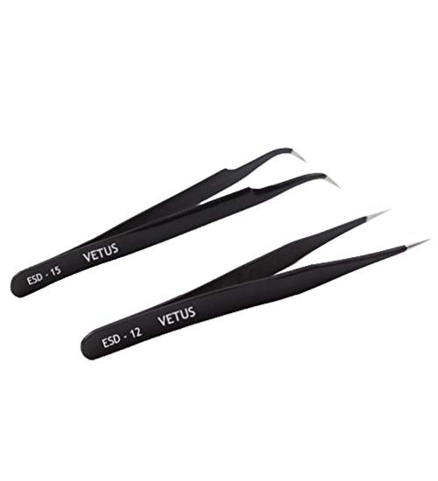 Stainless Steel Tweezers Set Straight and Curved Antistatic Safe Nippers for Eylelash Extension Make-up Tools Weimob 003 - Buy Online on GoSupps.com