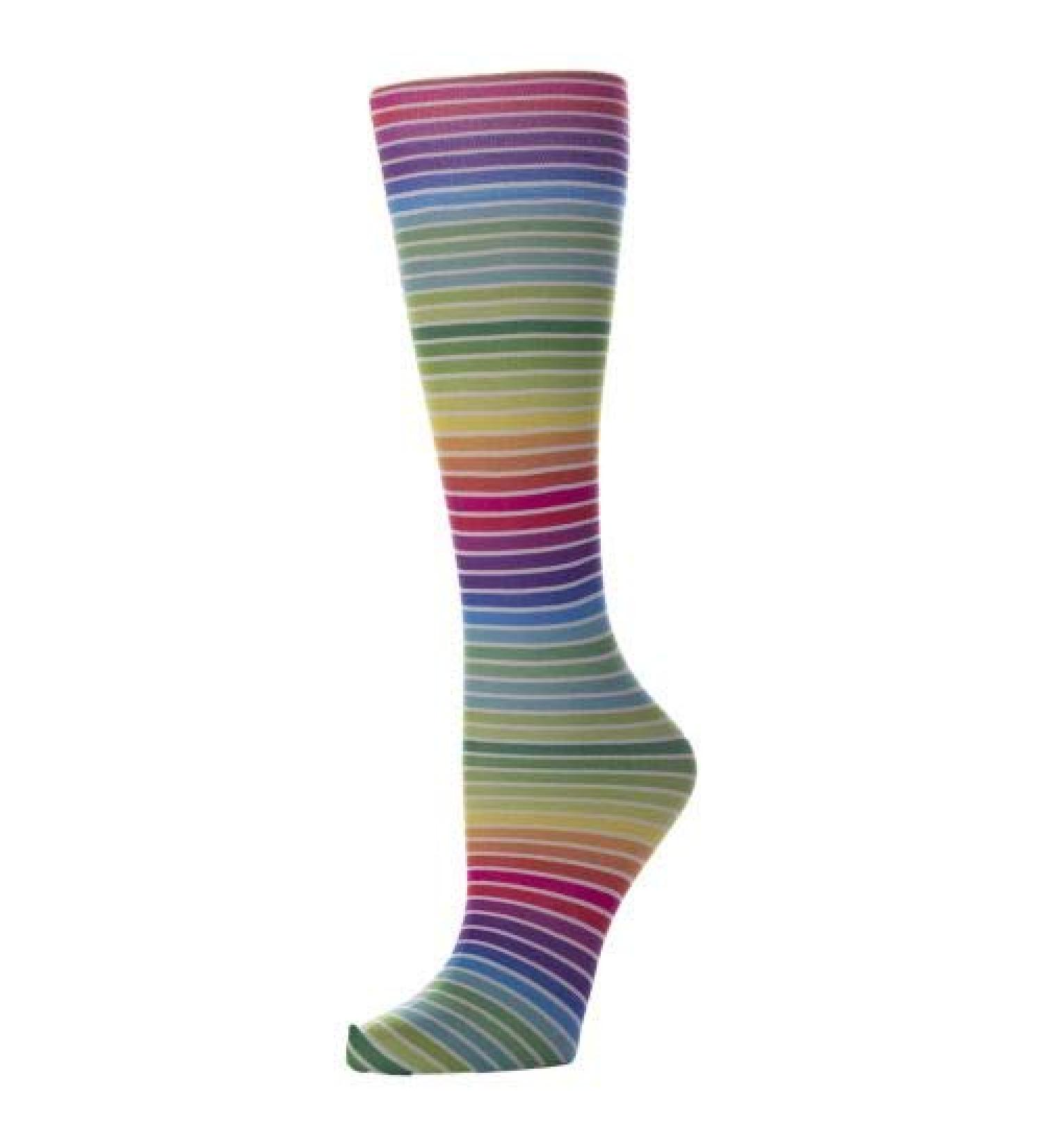 Red Moby Celeste-Stein-CMPS-3-2209 Womens 20-30 mmHg Compression Sock - Mixed Stripes