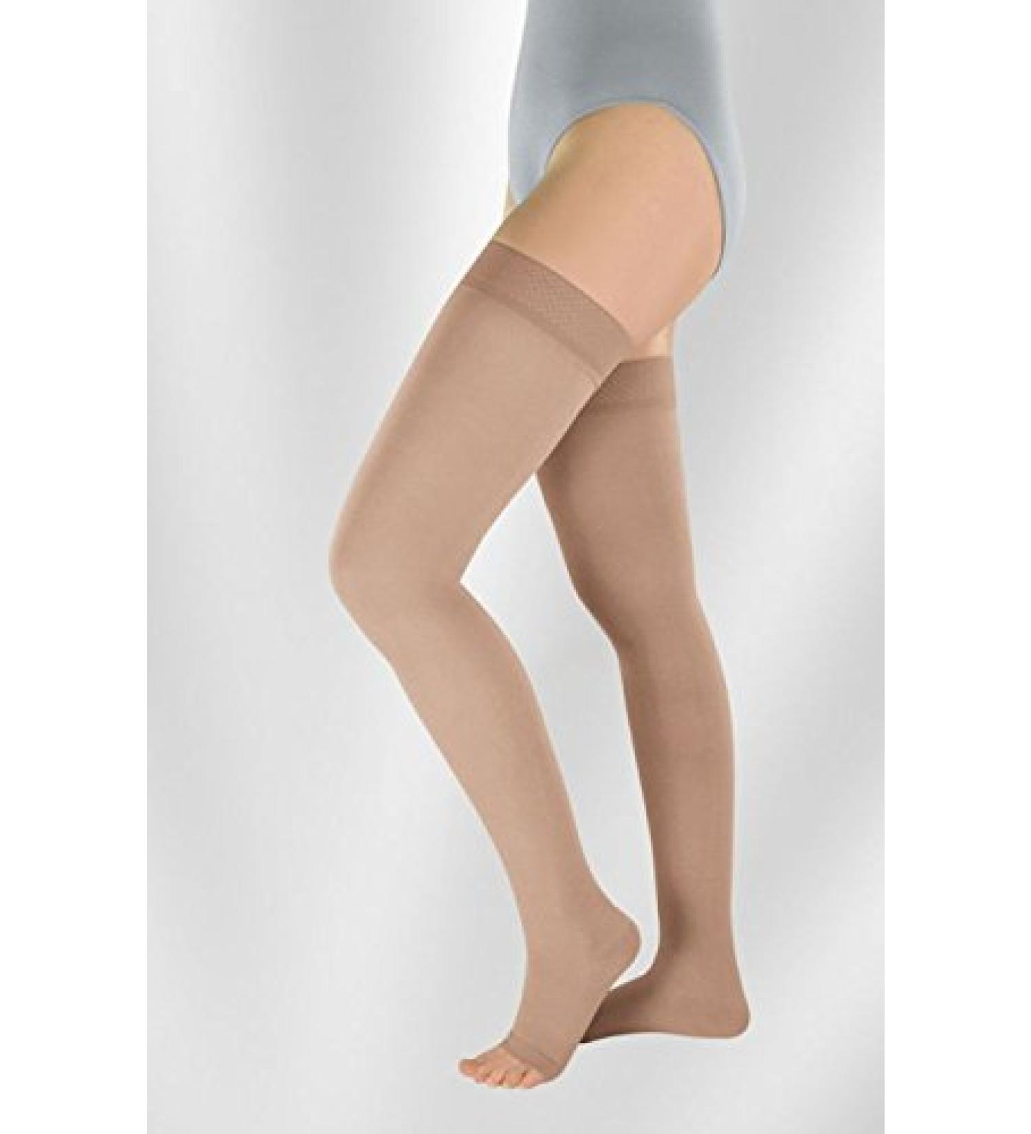 Compression stockings ag Juzo Soft 2002 extra short size II KKL.2 poppy open toe with decorative napped edge