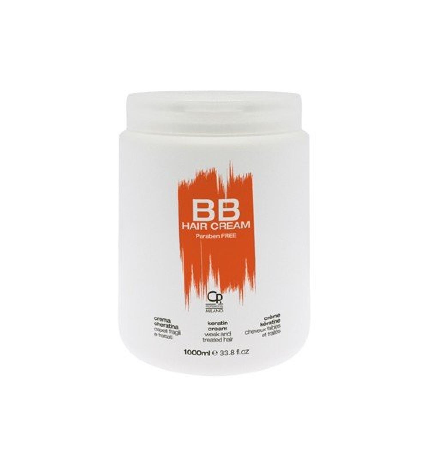 Bb Hair Care - Keratin Cream - Professional Mask Ideal for Treated and Damaged Hair - Repair and Conditioner Mask Care - 1 L