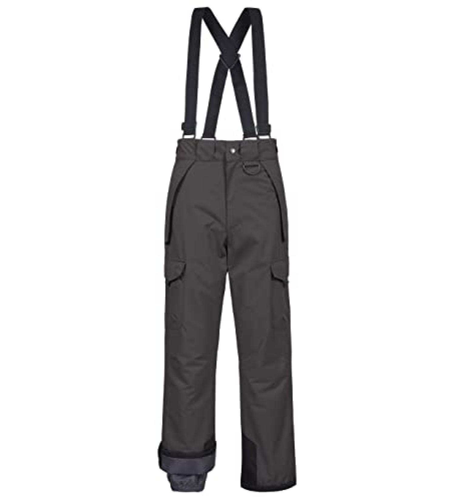 CREATMO US Men's Snow Pants Ski Bibs Waterproof Insulated Winter Snowboard Cargo - Grey, Medium - Buy Online on GoSupps.com