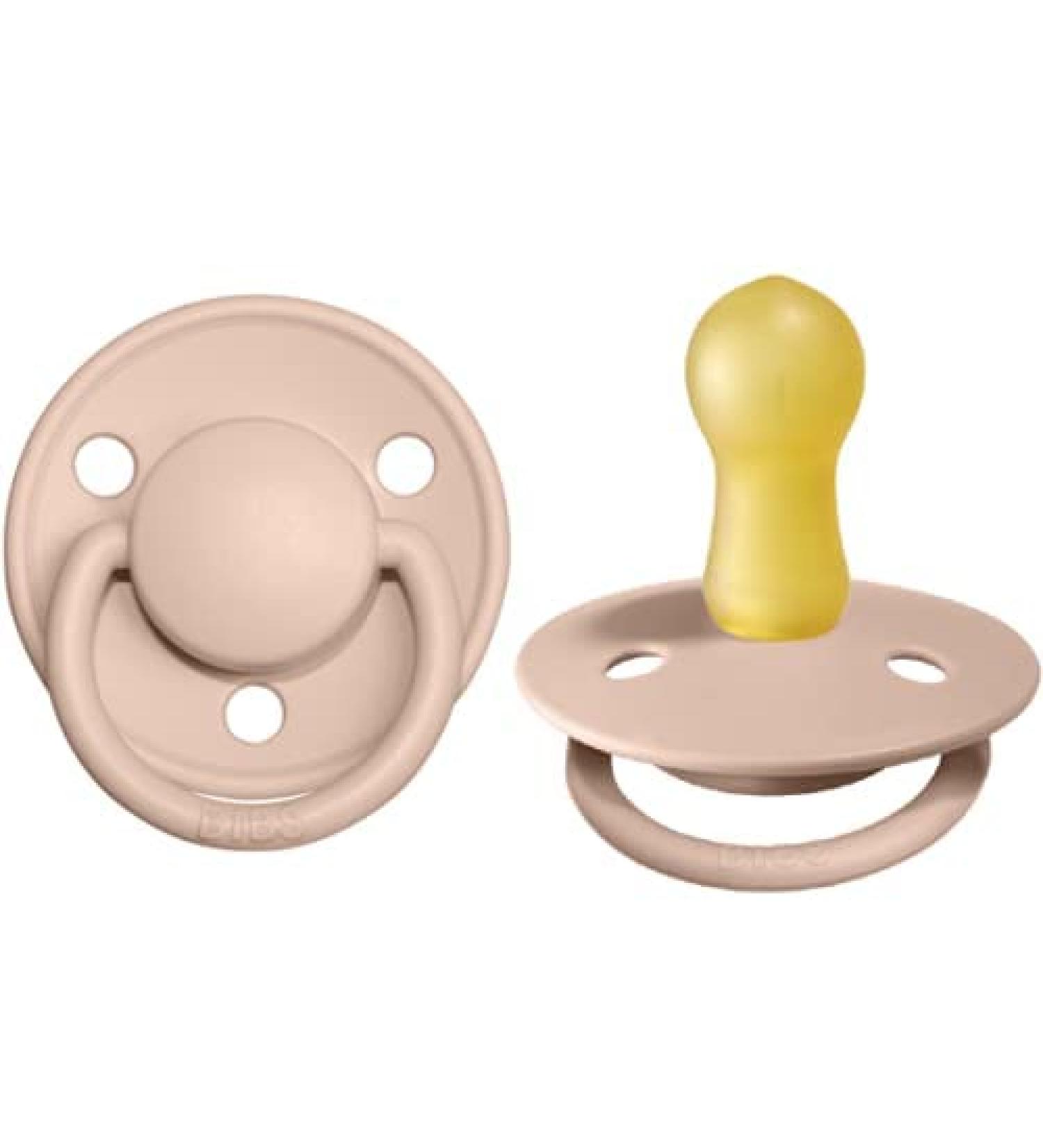BIBS De Lux Collection BPA-Free Baby Pacifiers | Made in Denmark | Set of 2 Blush Color Soothers | Size 6-18 Months - Buy Online on GoSupps.com