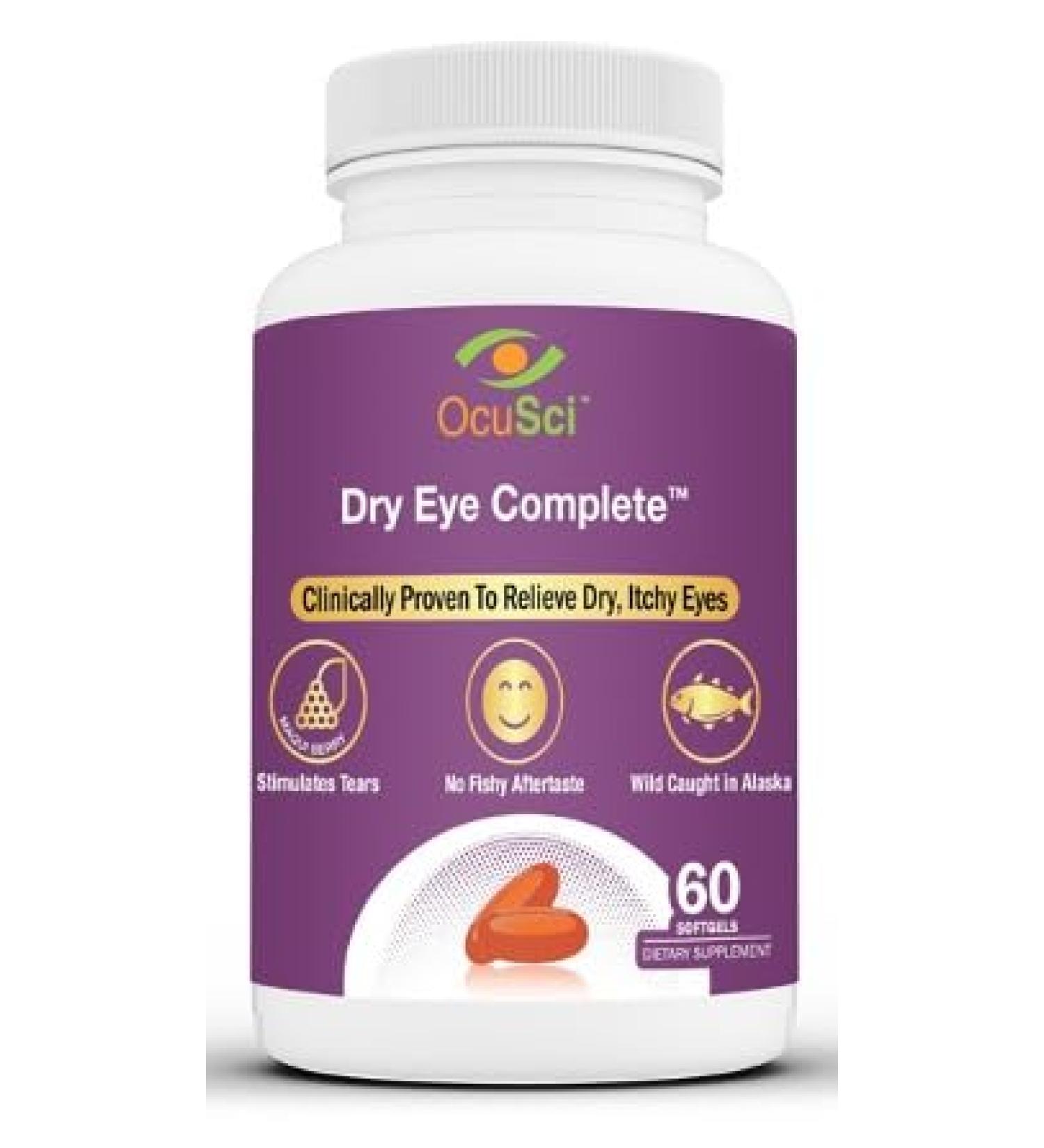 Dry Eye Complete - 1 Month Bottle Formulated for Dry Eyes. Ultimate Vision Health Ingredients: Omega-3 Omega-7 Maqui Berry Lutein Vitamin D3 Save 10 Use Code: DRYEYE10 60 Count (Pack of 1) - Buy Online on GoSupps.com