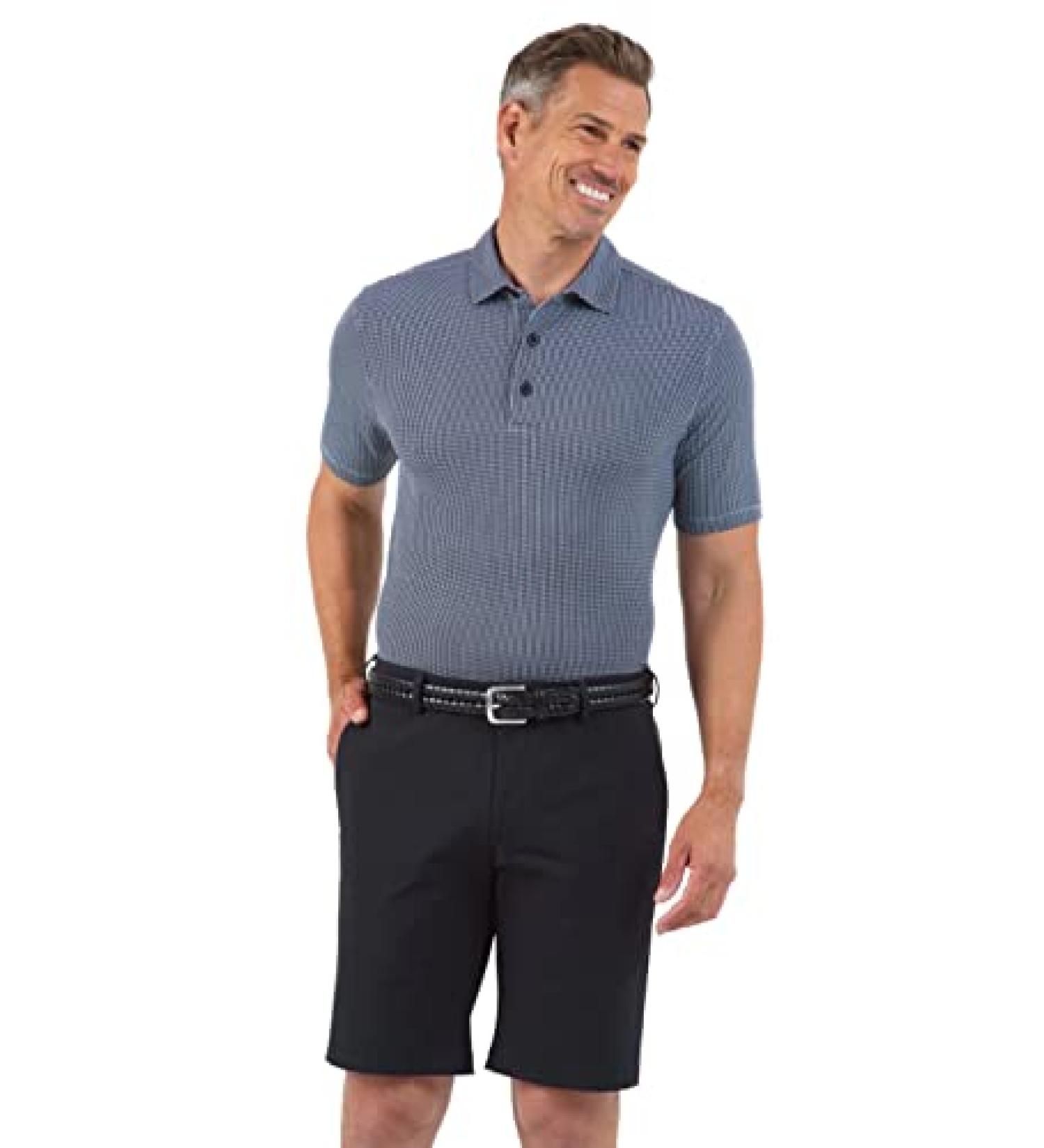 IBKUL Men's Athleisure Wear UPF 50+ Icefil Cooling Tech Polo - Black/White Mini Check - X-Large - Buy Online on GoSupps.com