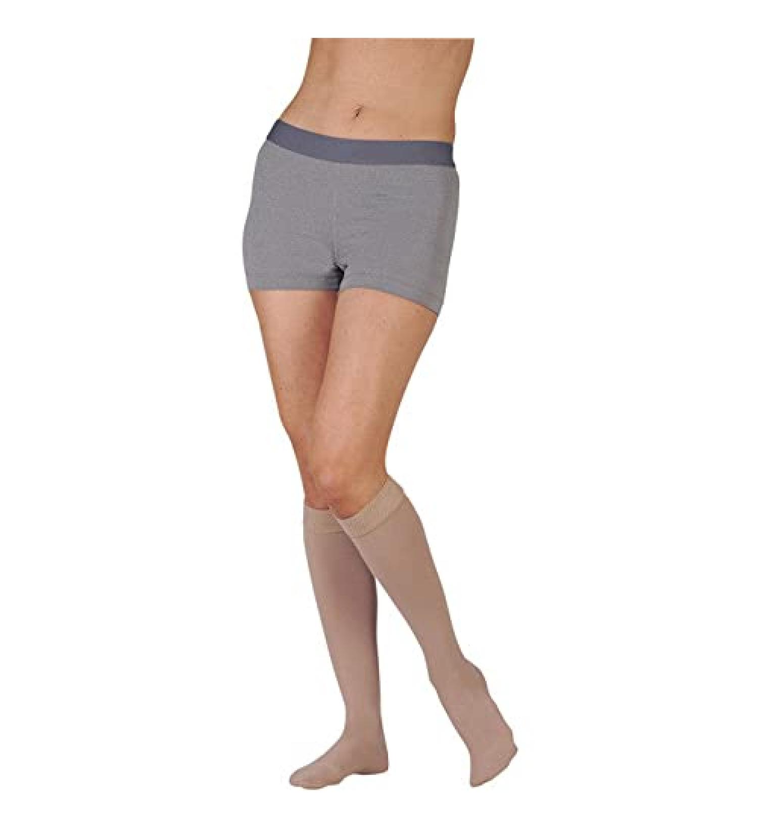Juzo 3512 Dynamic (Varin) knee highs with open toe area with silicone band 30 40 mmHg 4 beige