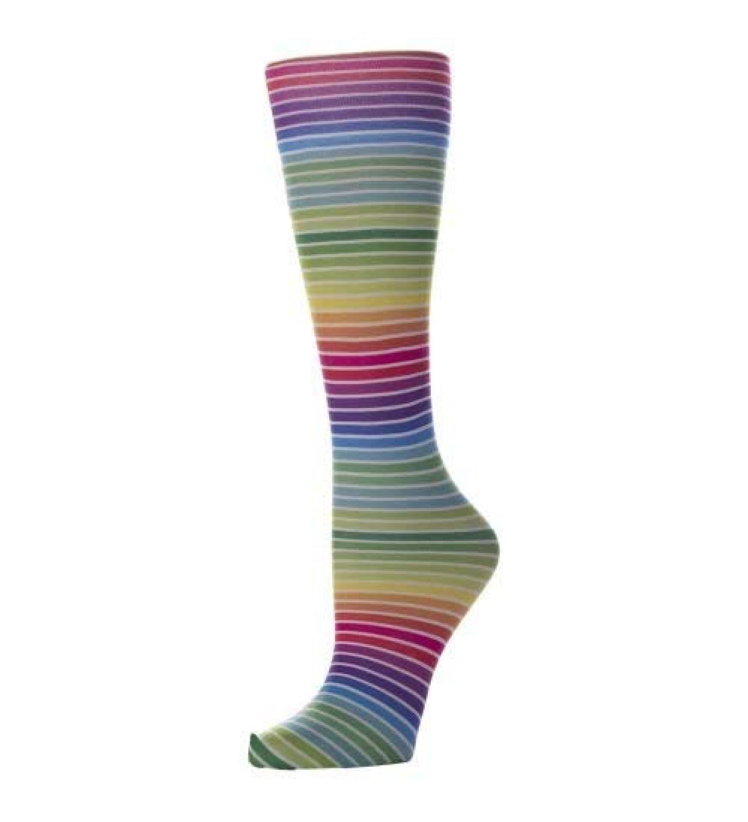 Red Moby Celeste-Stein-CMPSQ-2209 Womens 8-15 mmHg Compression Sock - Queen - Mixed Stripes