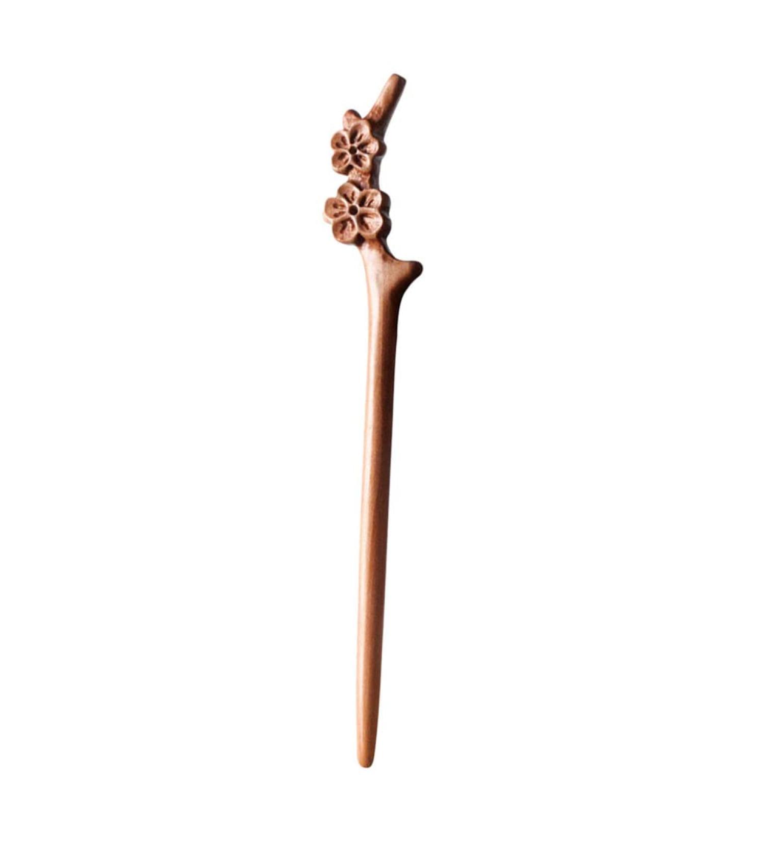 SHERCHPRY Chinese Hair Stick Peach Wood Hairpin Vintage Hair Clip Women's Hair Bun Pin - Buy Online on GoSupps.com