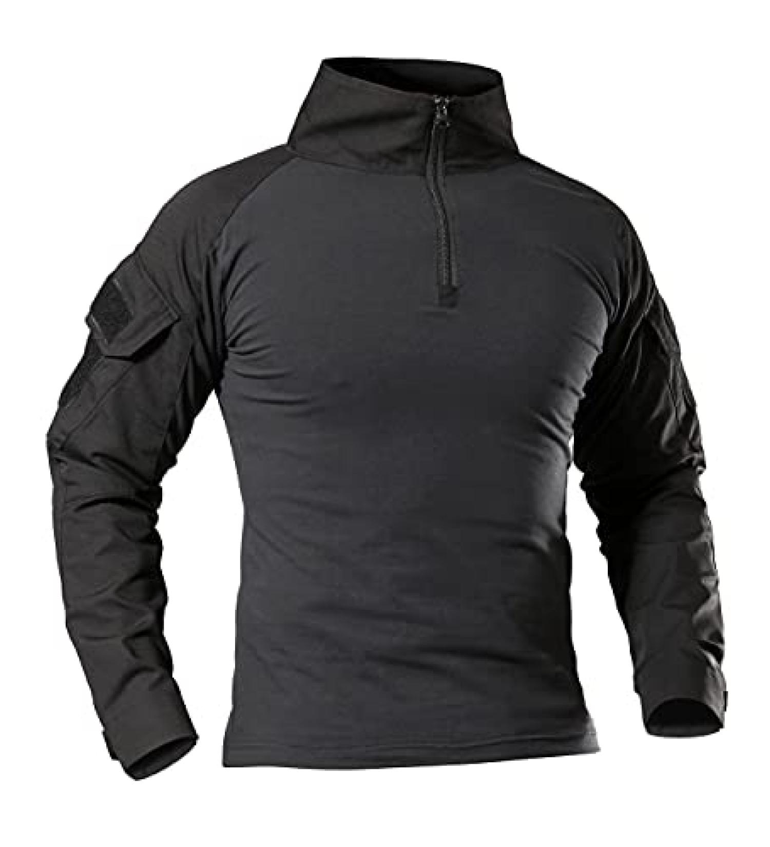 thumbnail image 2 of Bethspec Men's Tactical Military Shirt - Long Sleeve Combat Shirt With 1/4 Zipper & Multicam Camo 2 of 11