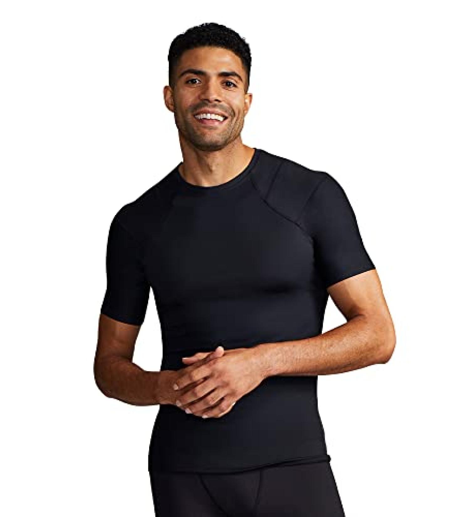Tommie Copper Men's Pro-Grade Shoulder Support Shirt - Black Large - Buy Online on GoSupps.com
