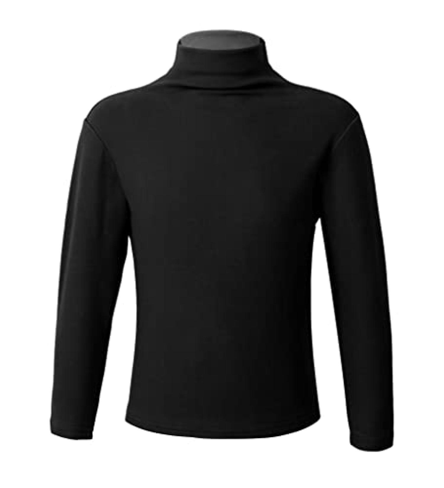 Hansber Baby Girls Boys Thermal Turtleneck Top | Stretchy Long Sleeve Baselayer | Black 5-6 - Buy Online on GoSupps.com