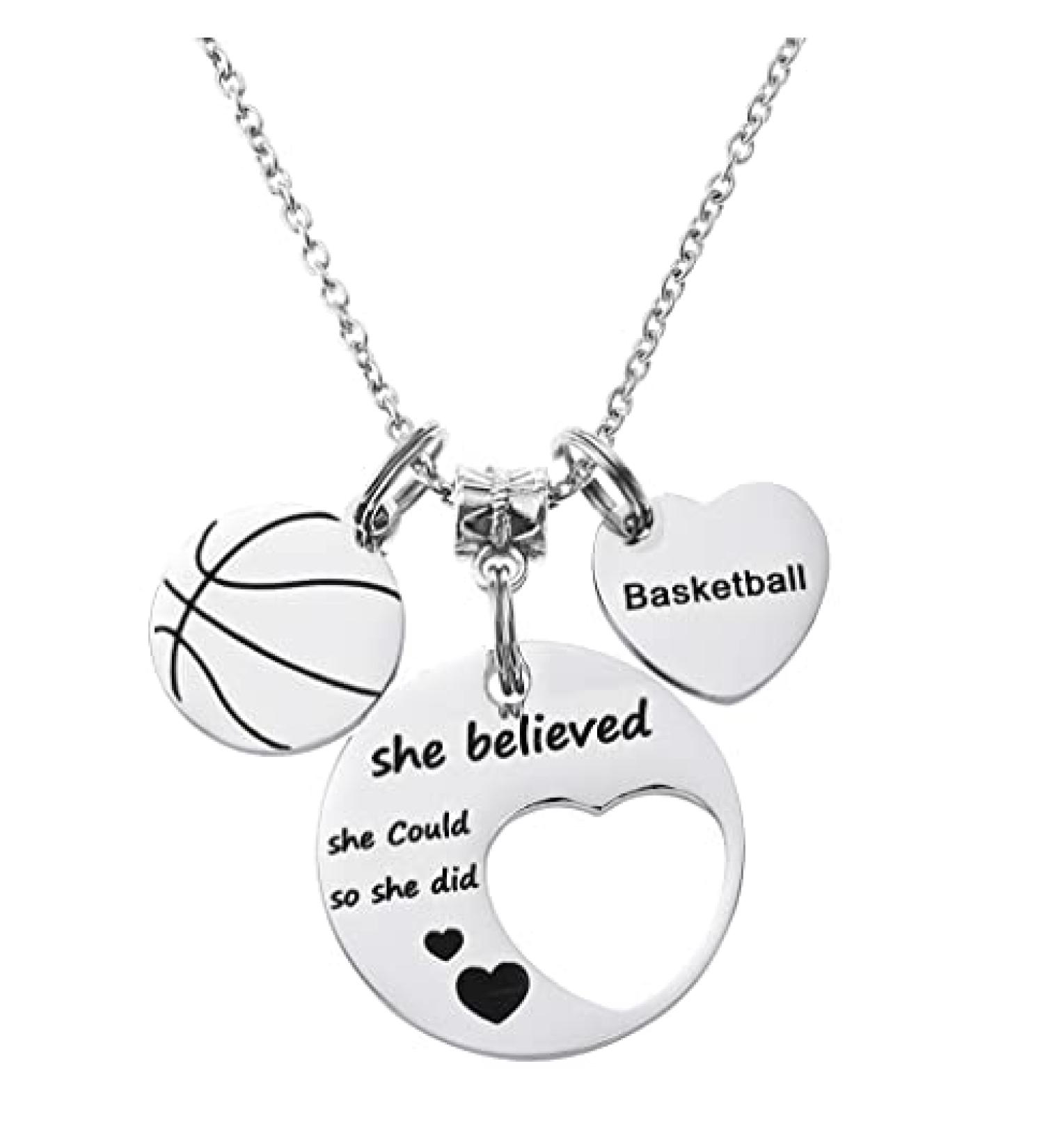 FYXYZ FY Basketball Necklace - Stainless Steel Sports Pendant for Girls, Women, and Teens - Buy Online on GoSupps.com