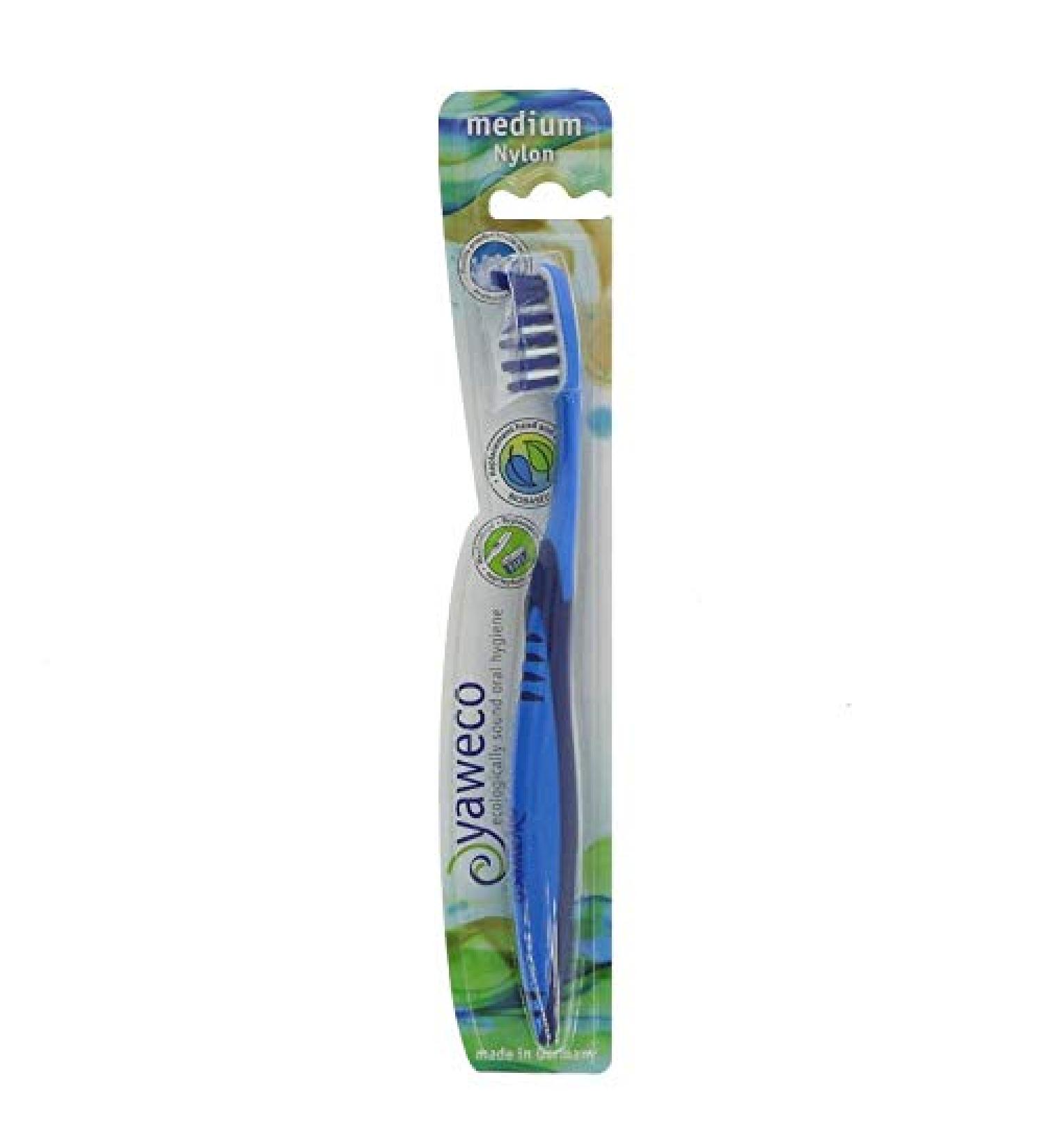yaweco - Replaceable head toothbrush nylon medium - 1 piece - in various colors