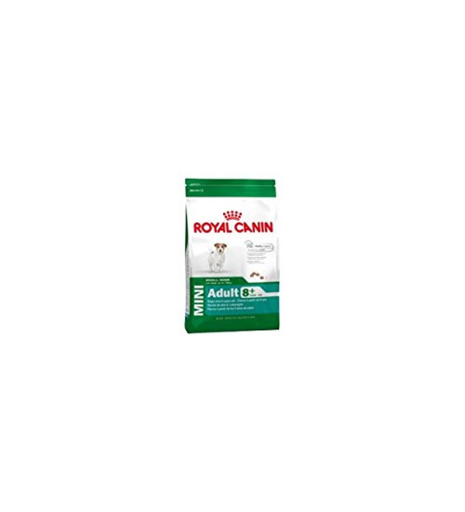 Royal Canin Mini Adult 8+ (small dog 8 to 12 years old) 4 kg bag of kibble for small mature dog (- 10 kg) 8 to 12 years old