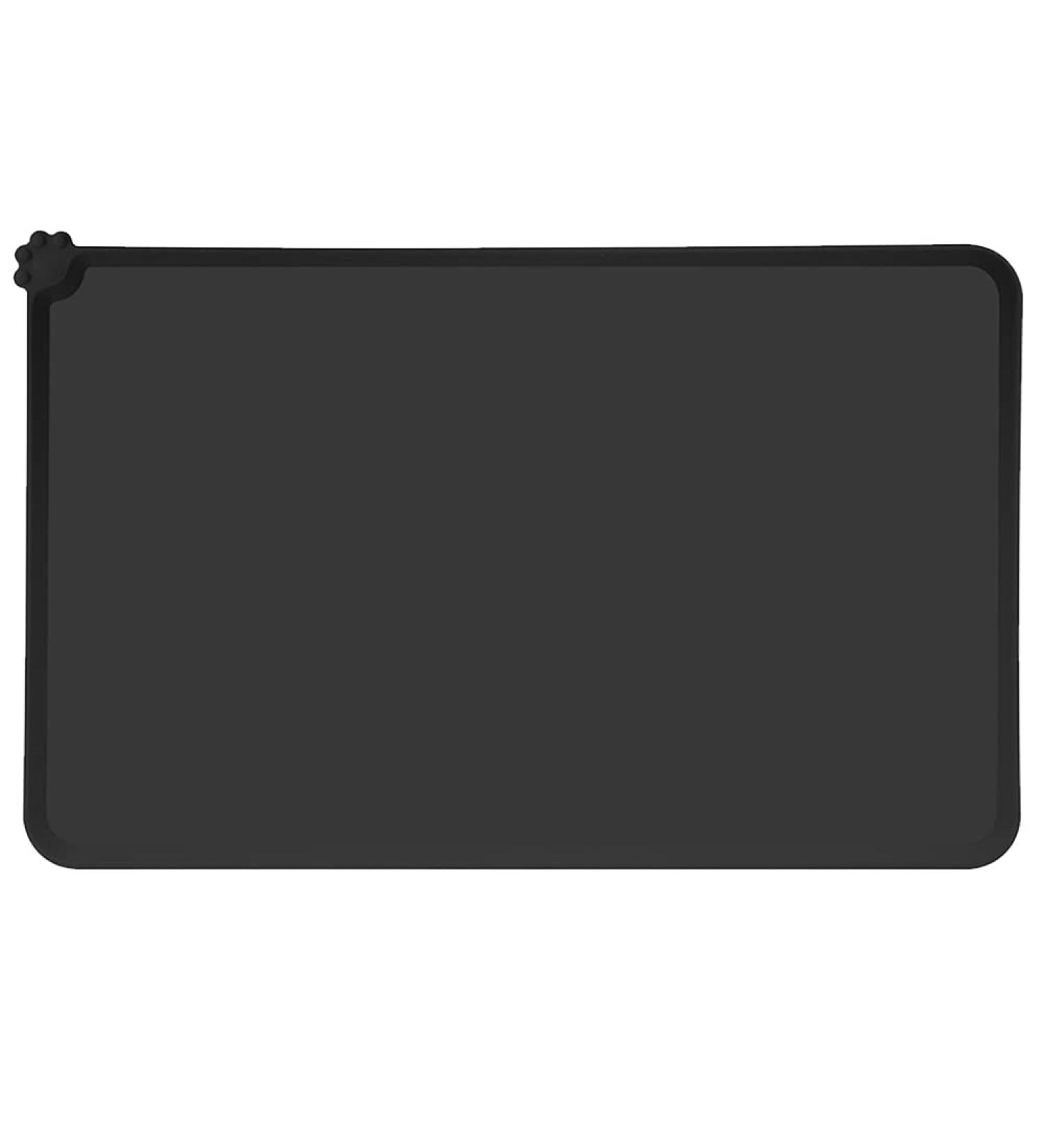 Lessmon Dog Cat Feeding Mat | Silicone Waterproof Pet Food Mat - Black | Durable & Easy to Clean - Buy Online on GoSupps.com