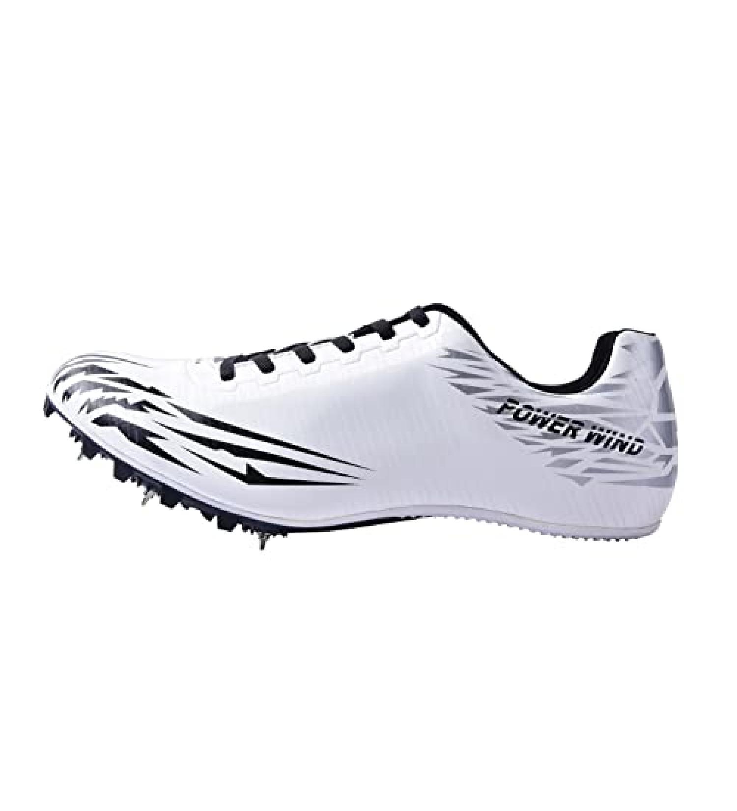 muchflash Unisex Track and Field Spike Shoes - Lightweight Running Sneakers for Youth - White/Black - Buy Online on GoSupps.com