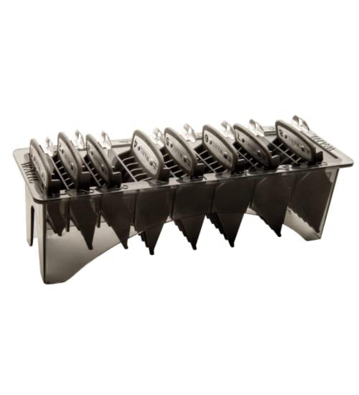 Wahl Professional Premium Black Cutting Guides 1/8-1 8 Pack - Fits All Full-Size Wahl Clippers (Excludes Detachable Blades) - Model 3171-500 - Buy Online on GoSupps.com