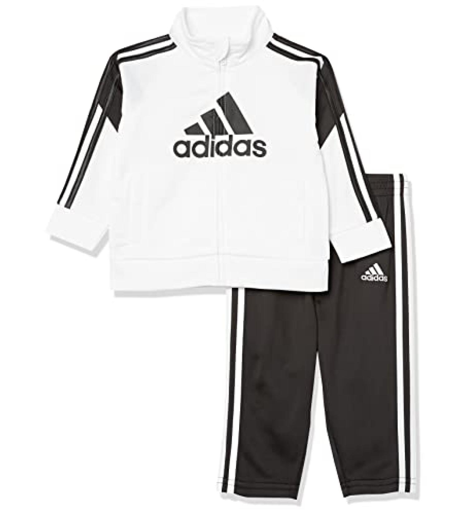 adidas Boys 2 Piece Colorblock Tricot Track Set Size 7 - White - Buy Online on GoSupps.com