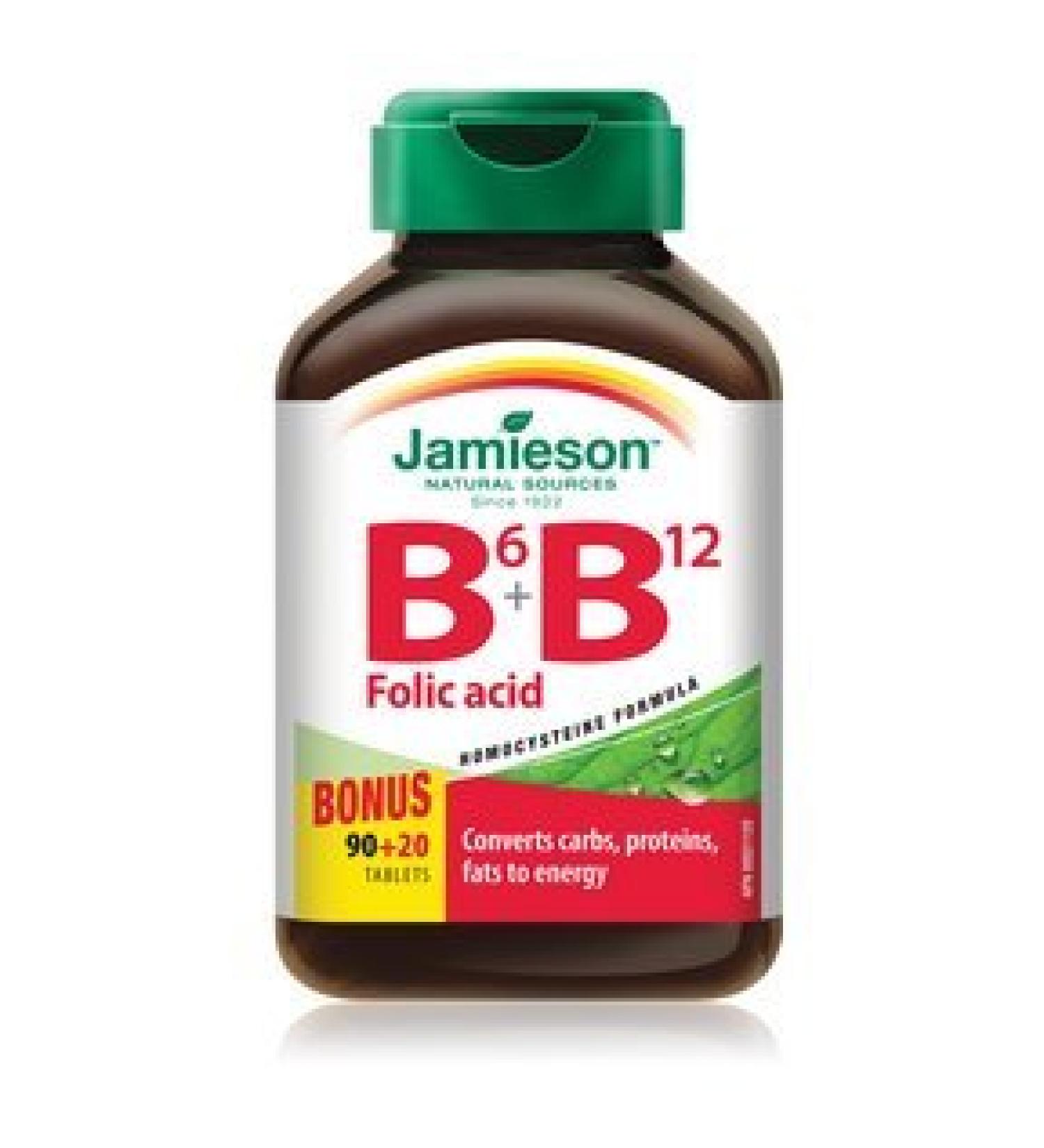 Jamieson B6 + B12 and Folic Acid 110 tabs