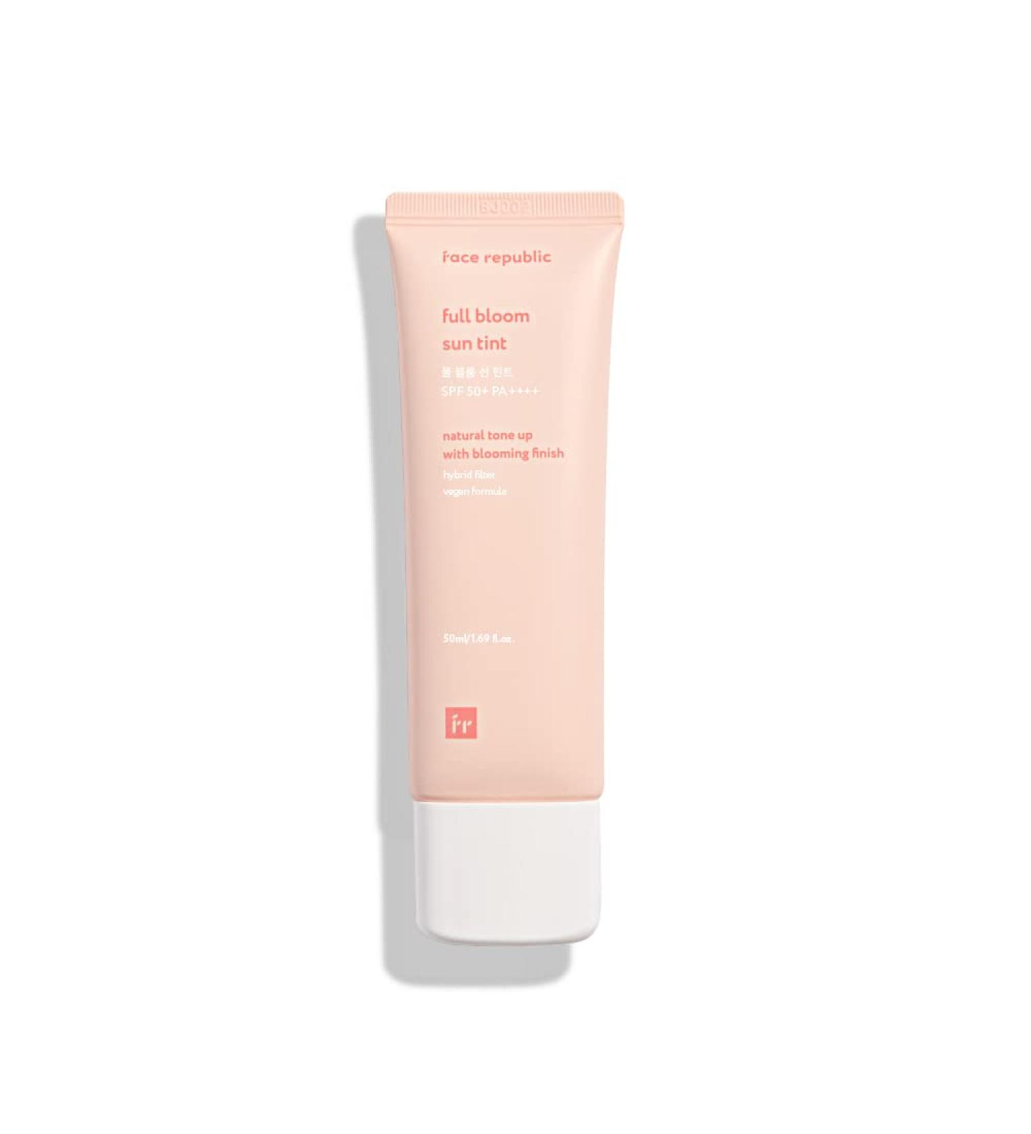 Face Republic Full Bloom Sun Tint 50mL | SPF50+ PA++++ | Vegan Certified | Reef Safe | Tinted Sunscreen | Natural Tone-up | Wrinkle Care | Cruelty-Free
