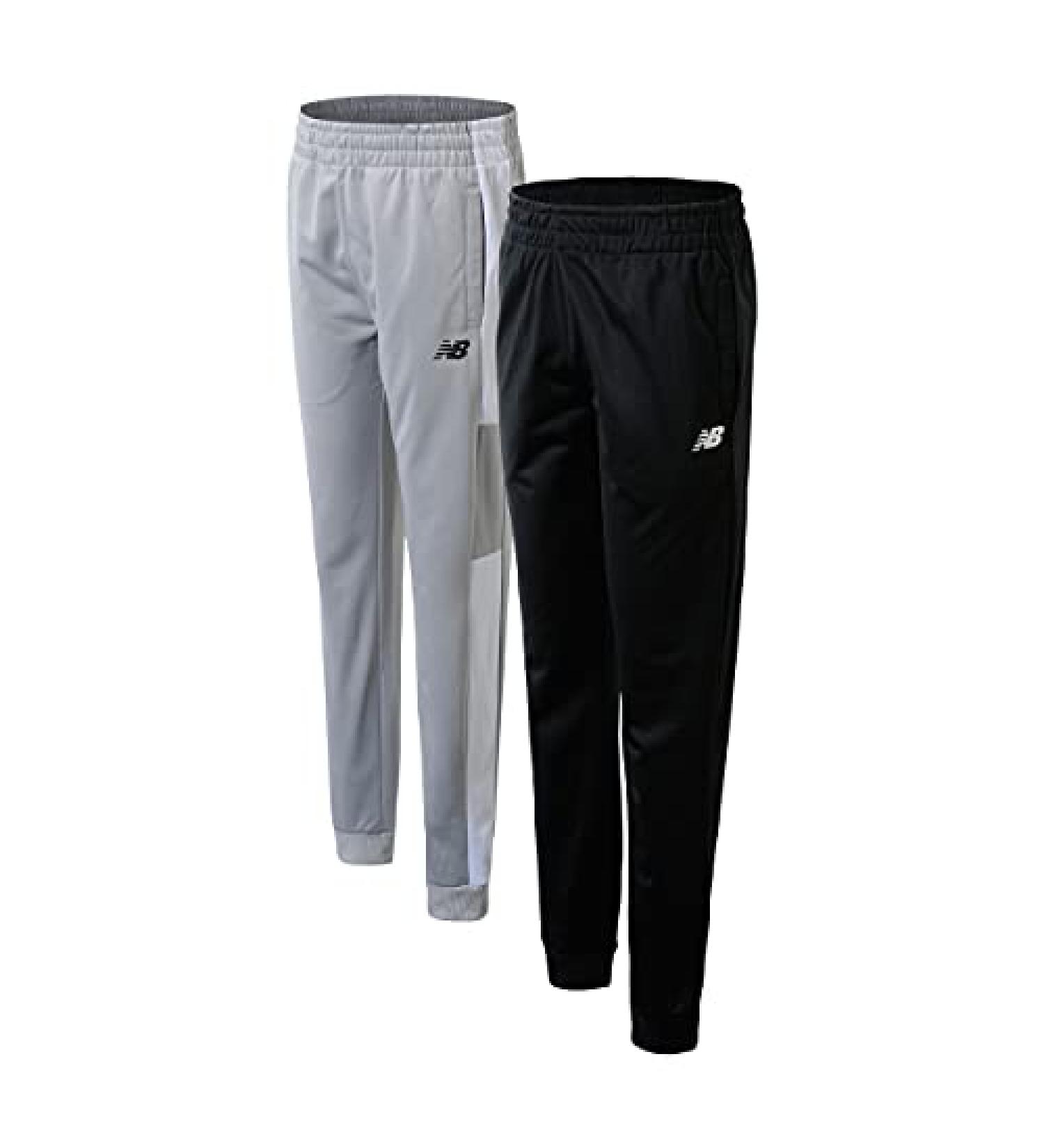 New Balance Boys' Athletic Sweatpants 2-Pack Tricot Jogger Pants - Rain Cloud/Black - Size 4 - Buy Online on GoSupps.com