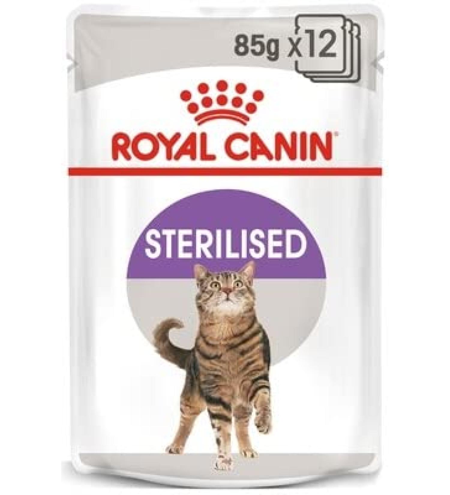 Royal Canin Sterilised Adult In Gravy Wet Cat Food 85g (Pack of 48) - Buy Online on GoSupps.com