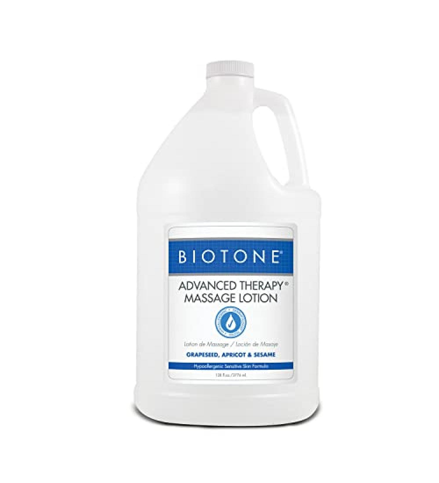 BIOTONE Advanced Therapy Massage Lotion 128 Fl Oz - Hypoallergenic, Fragrance-Free, Non-Greasy | More Glide, Better Workability - Buy Online on GoSupps.com