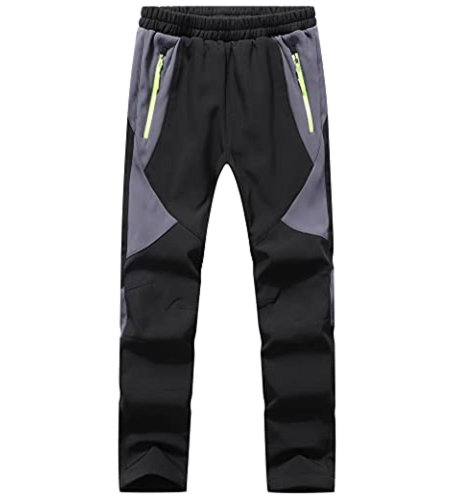 Lelaki Kids Snow Ski Pants Waterproof Outdoor Hiking Pants Warm Fleece Lined Trousers Darkblack 10-12 Years - Buy Online on GoSupps.com