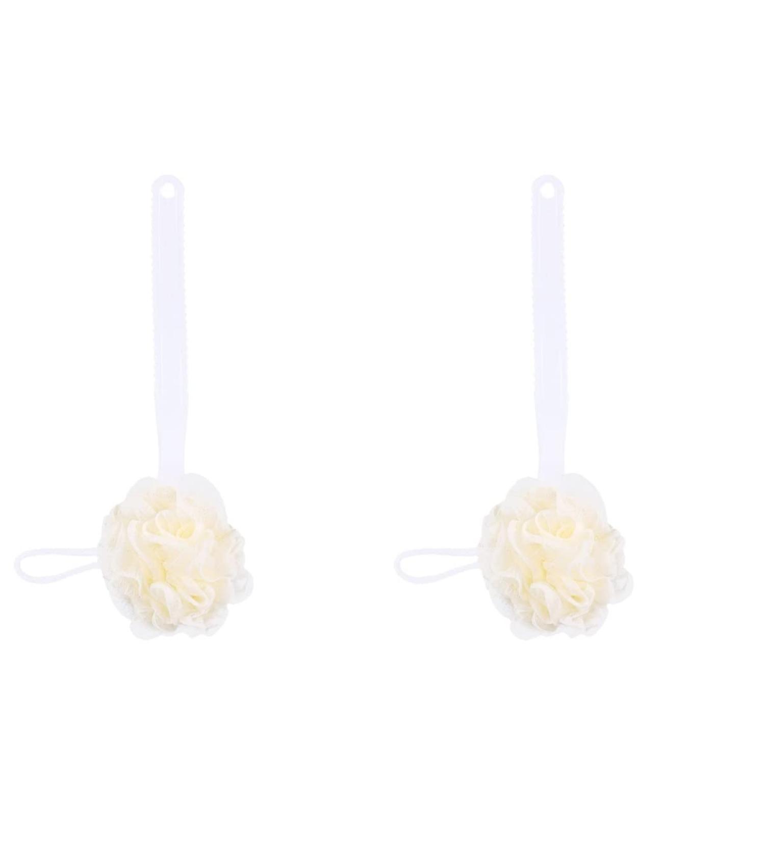 Healifty Double-Sided Back Brush 2pcs - White Bath Scrubber with Massage Handle - Buy Online on GoSupps.com