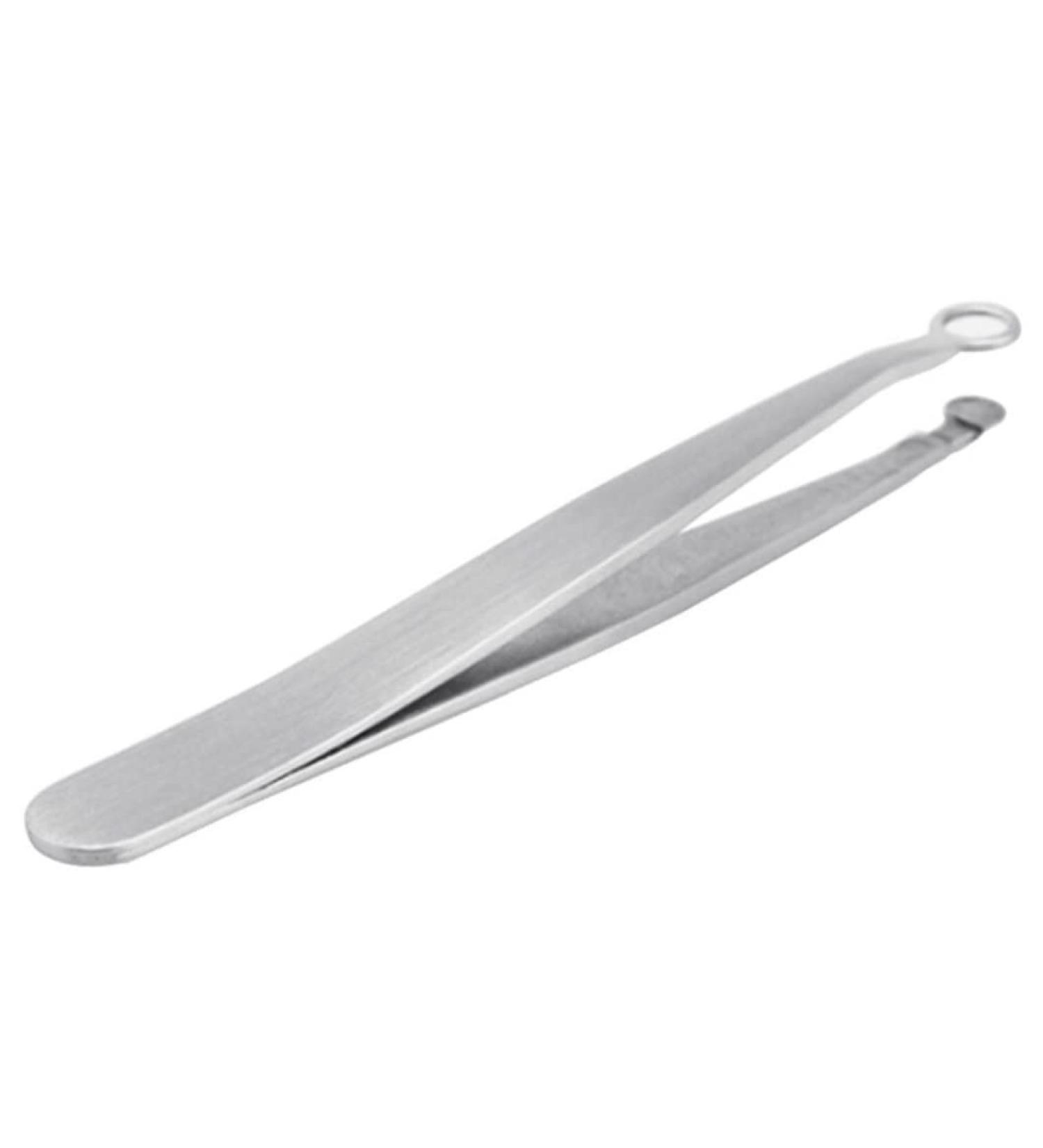 Nose Hair Tweezers Stainless Steel Round Tip Face Hair Remover Eyelash Eyebrow Tweezers Manicure Tackle - Buy Online on GoSupps.com