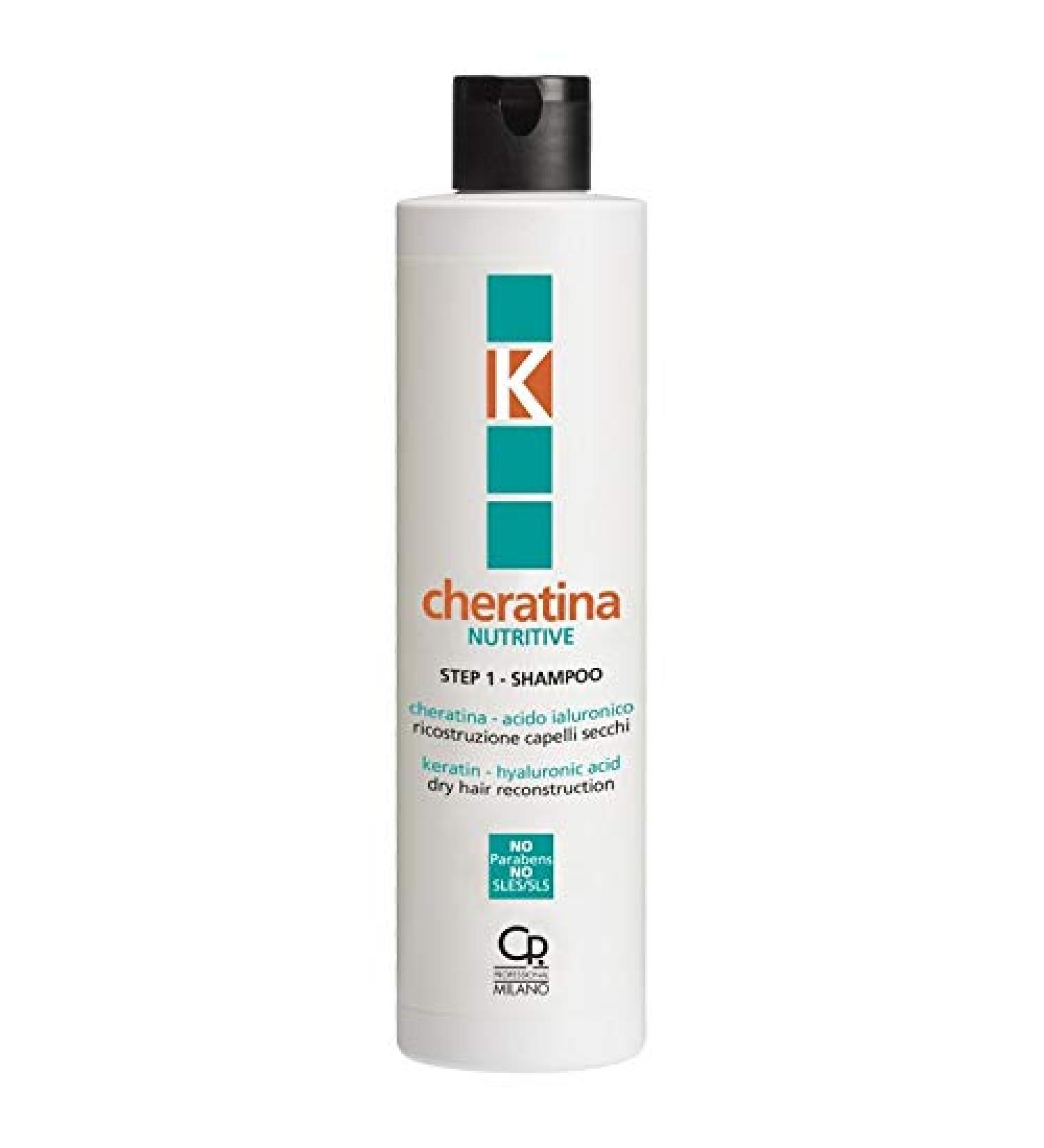 K-Cheratina - Keratin Repairing Nourishing Shampoo - Keratin-based Reconstruction for Dry and Damaged Hair - Formula Enriched with Hyaluronic Acid - Step 1 - 250 ml Bottle - Buy Online on GoSupps.com