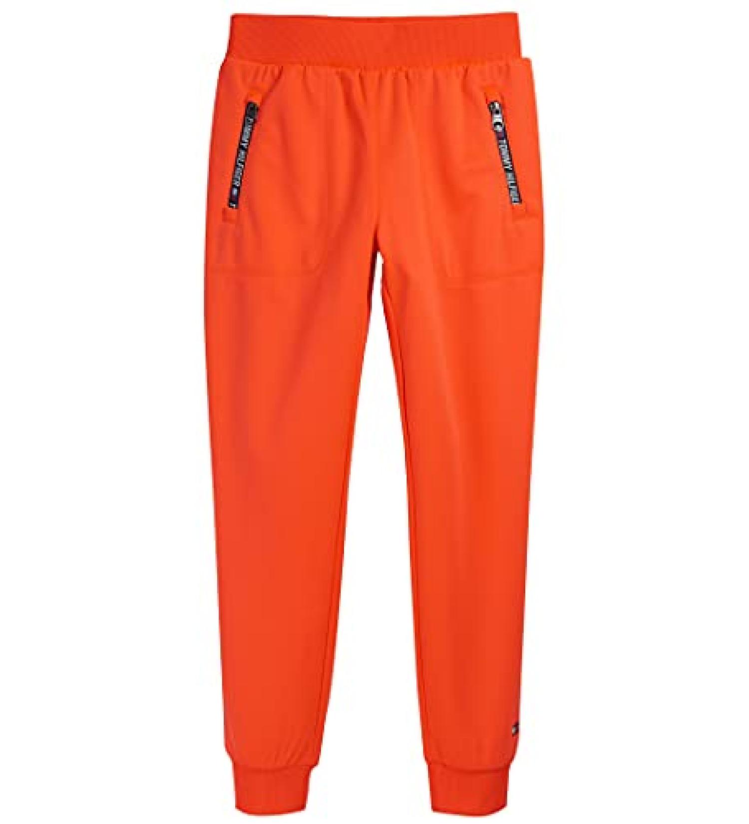 Tommy Hilfiger Girls' Sport Jogger Sweatpants with Zip Up Pockets 12-14 Fiery Coal