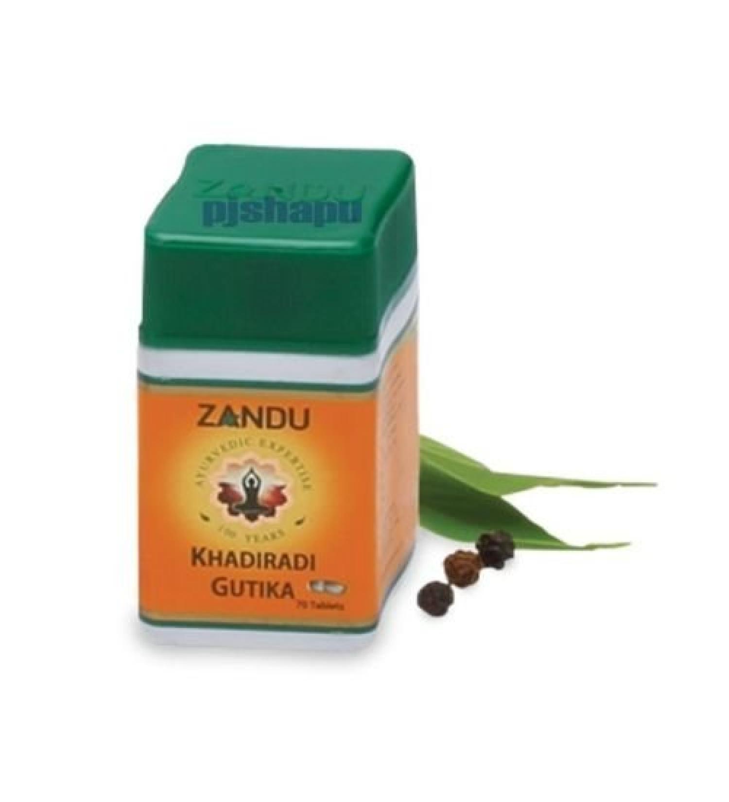 Zandu Khadiradi Gutika 70 tabs - Pack of 5 | Ayurvedic Oral Health Supplement - Buy Online on GoSupps.com